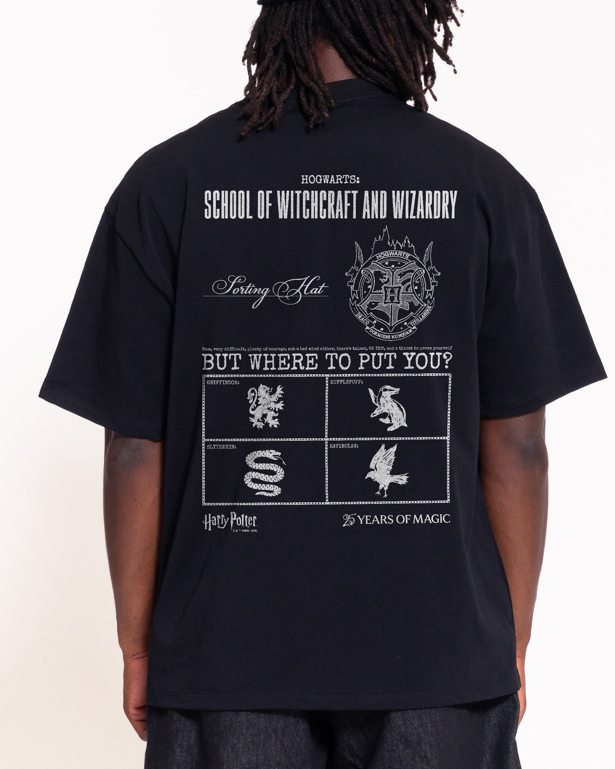 Sorting Hat Black Oversized Tee