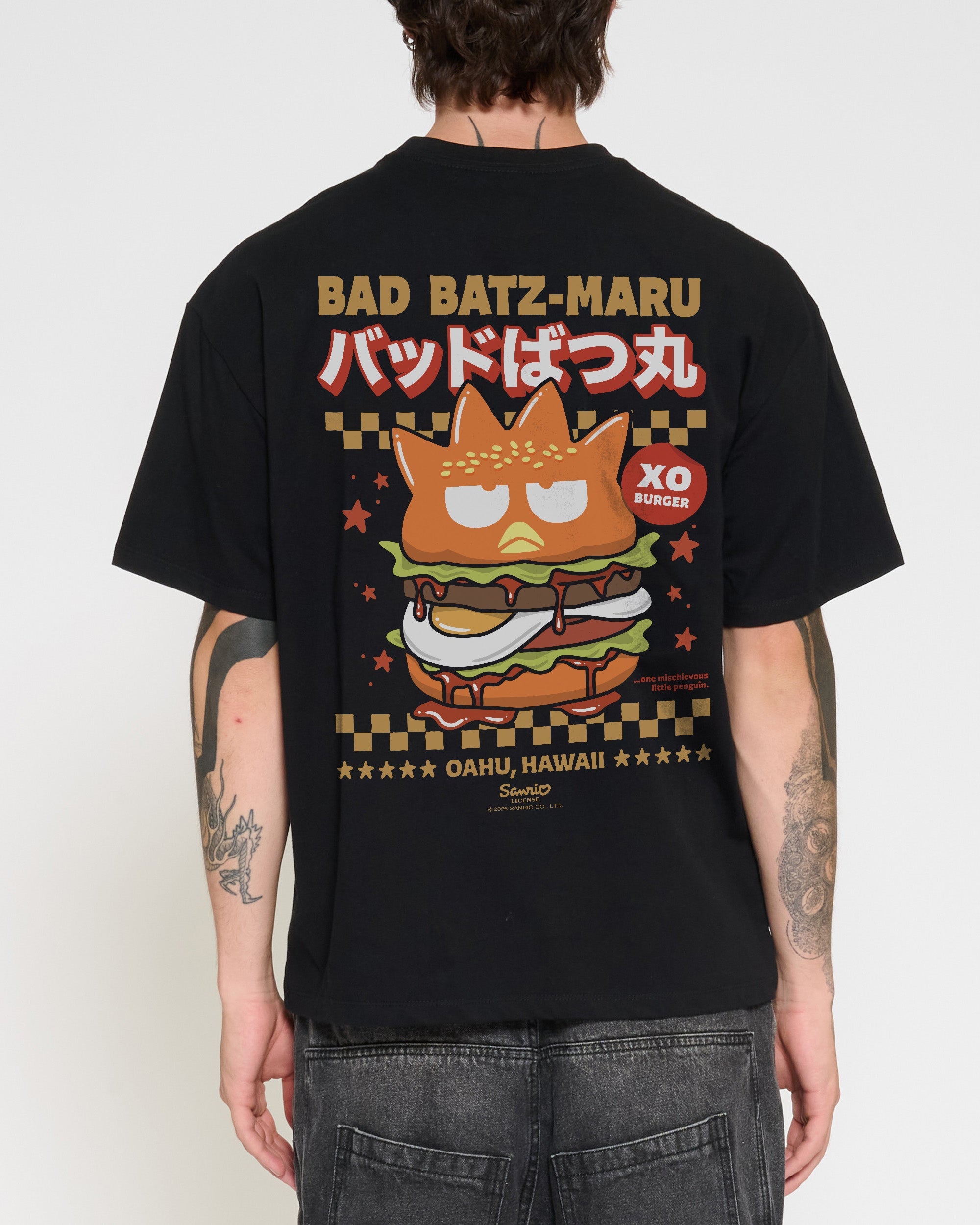 Bad Badtz-Maru Burger Oversized Tee Official Hello Kitty and Friends collab Threadheads