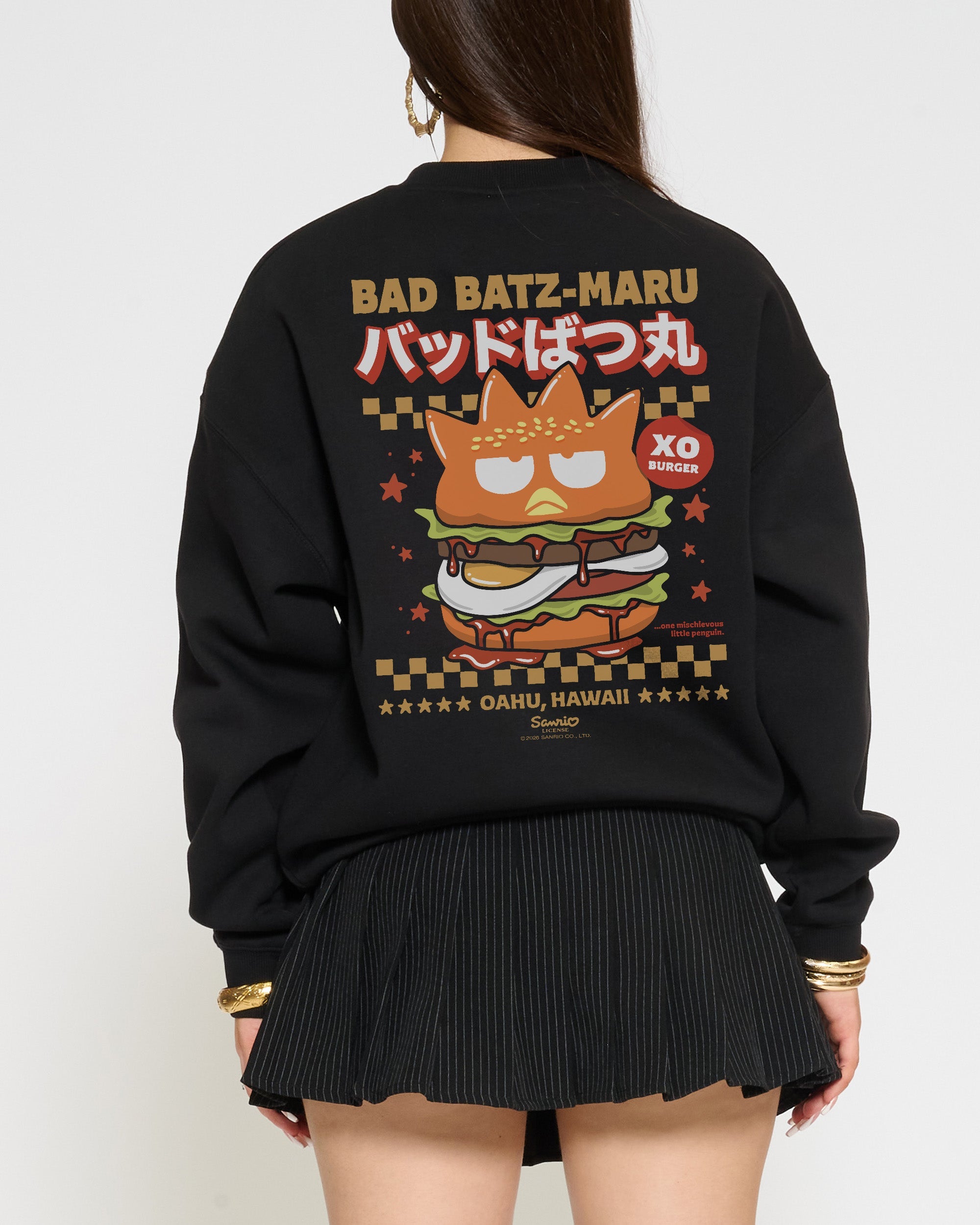 Bad Badtz-Maru Burger Sweatshirt Official Hello Kitty and Friends collab Threadheads