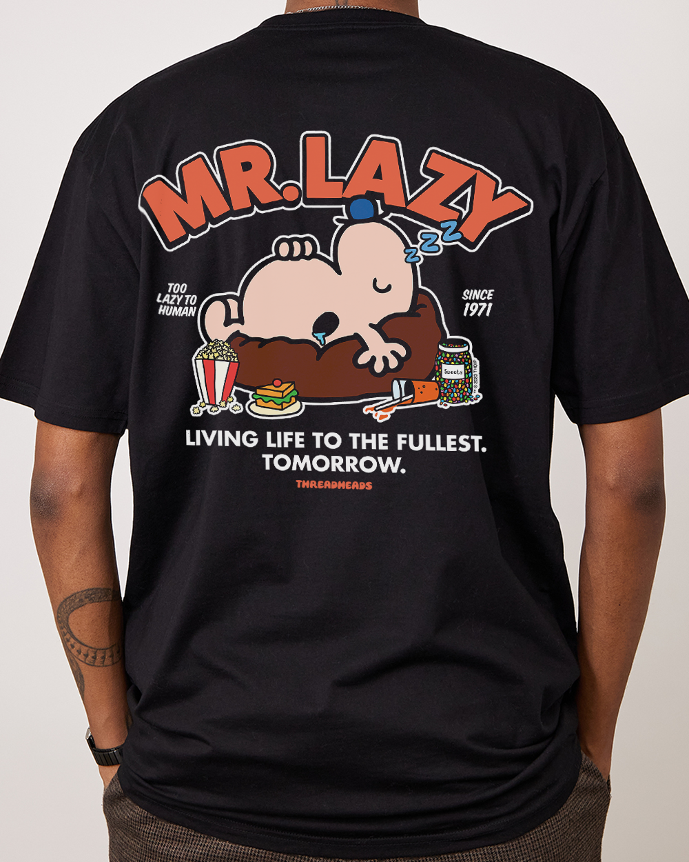 Mr. Lazy T-Shirt Australia Online #colour_black