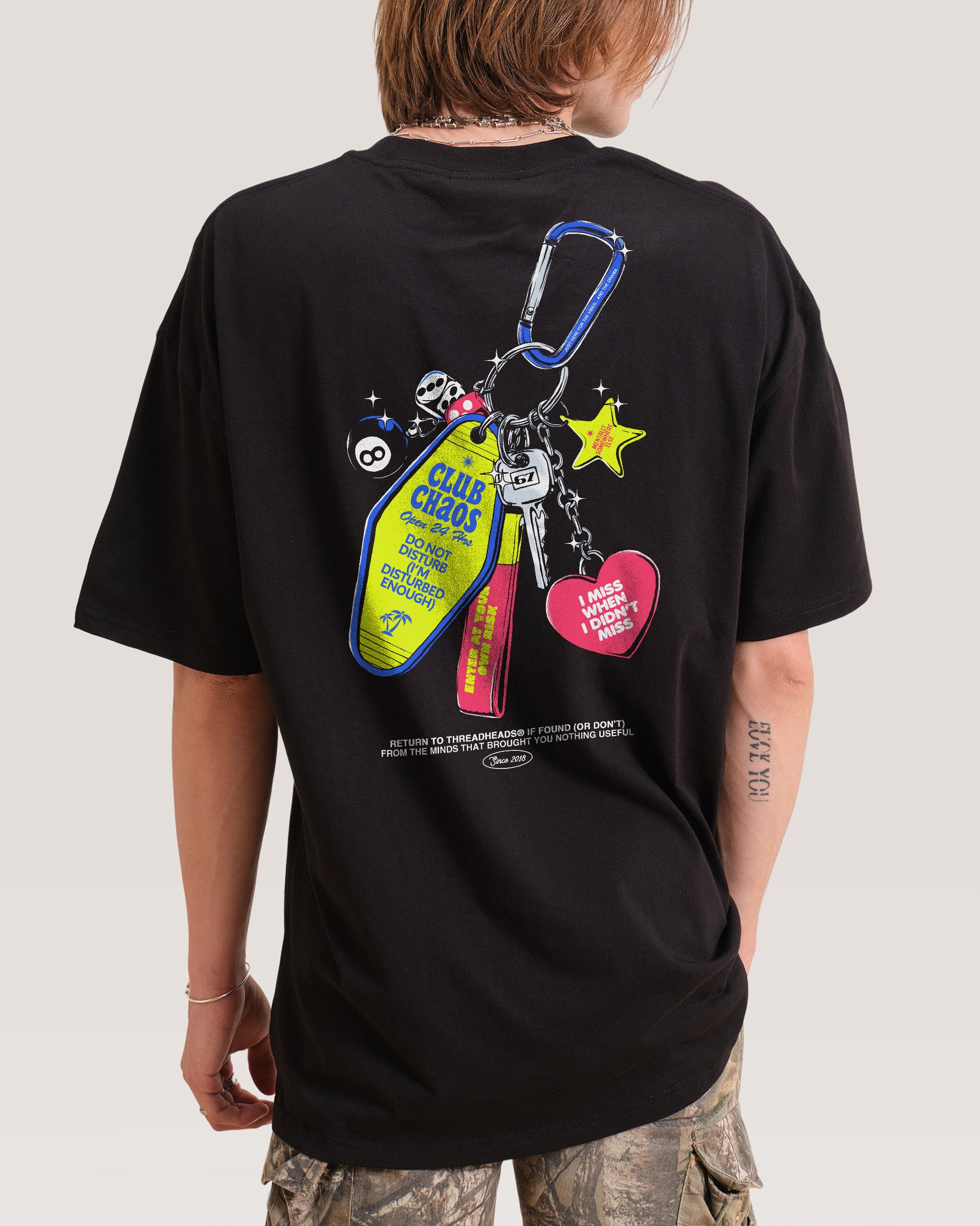 Club Chaos Key Chain Black T-Shirt