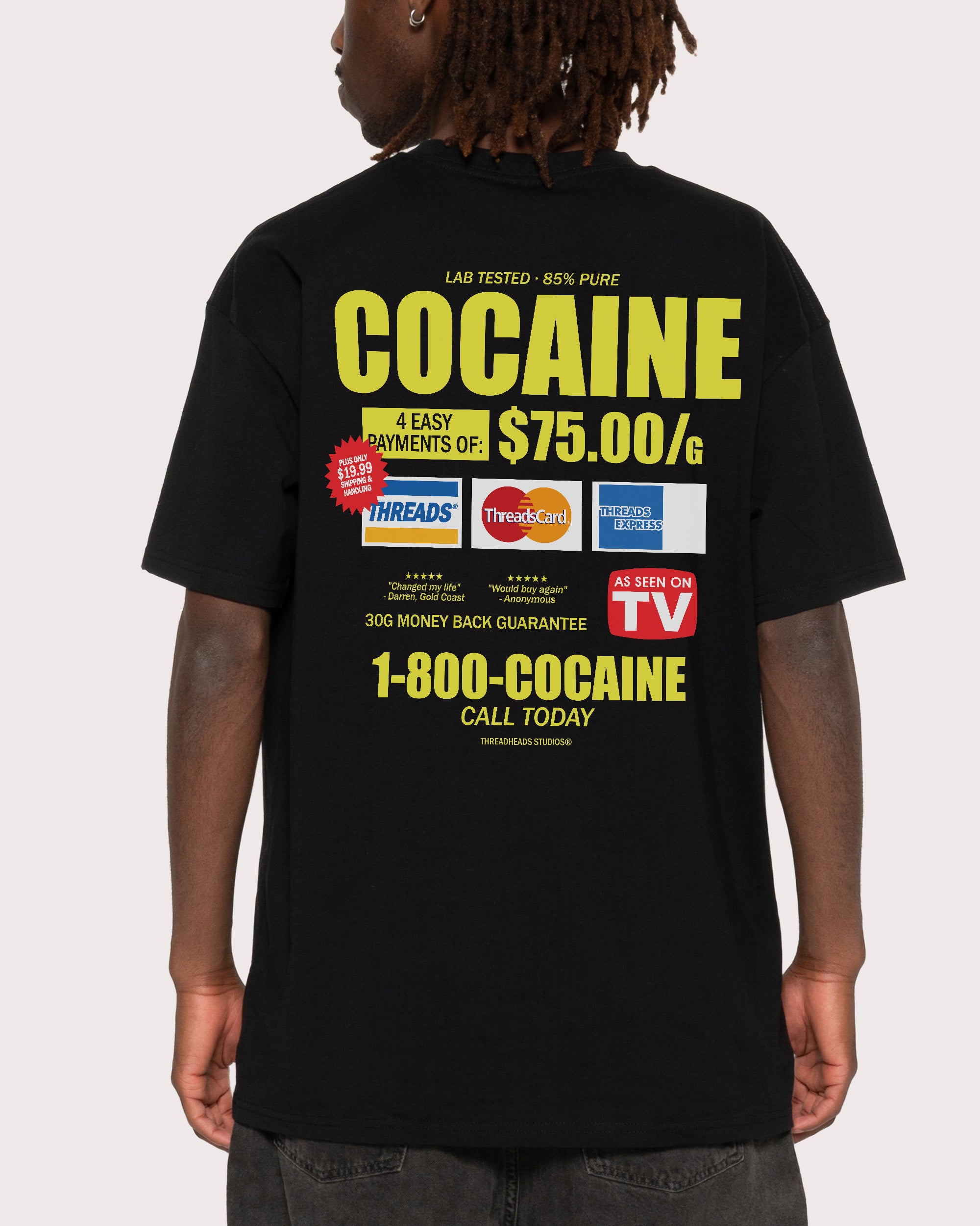 1-800-Cocaine Black T-Shirt