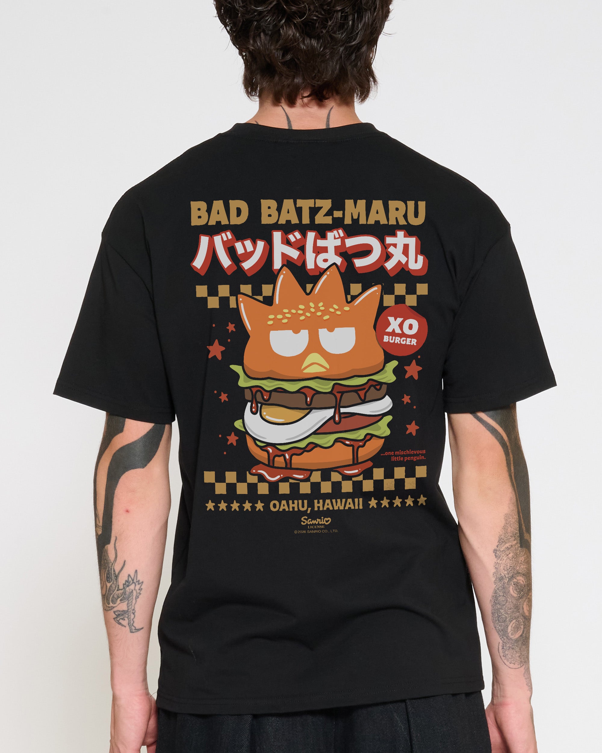 Bad Badtz-Maru Burger T-Shirt Official Hello Kitty and Friends collab Threadheads