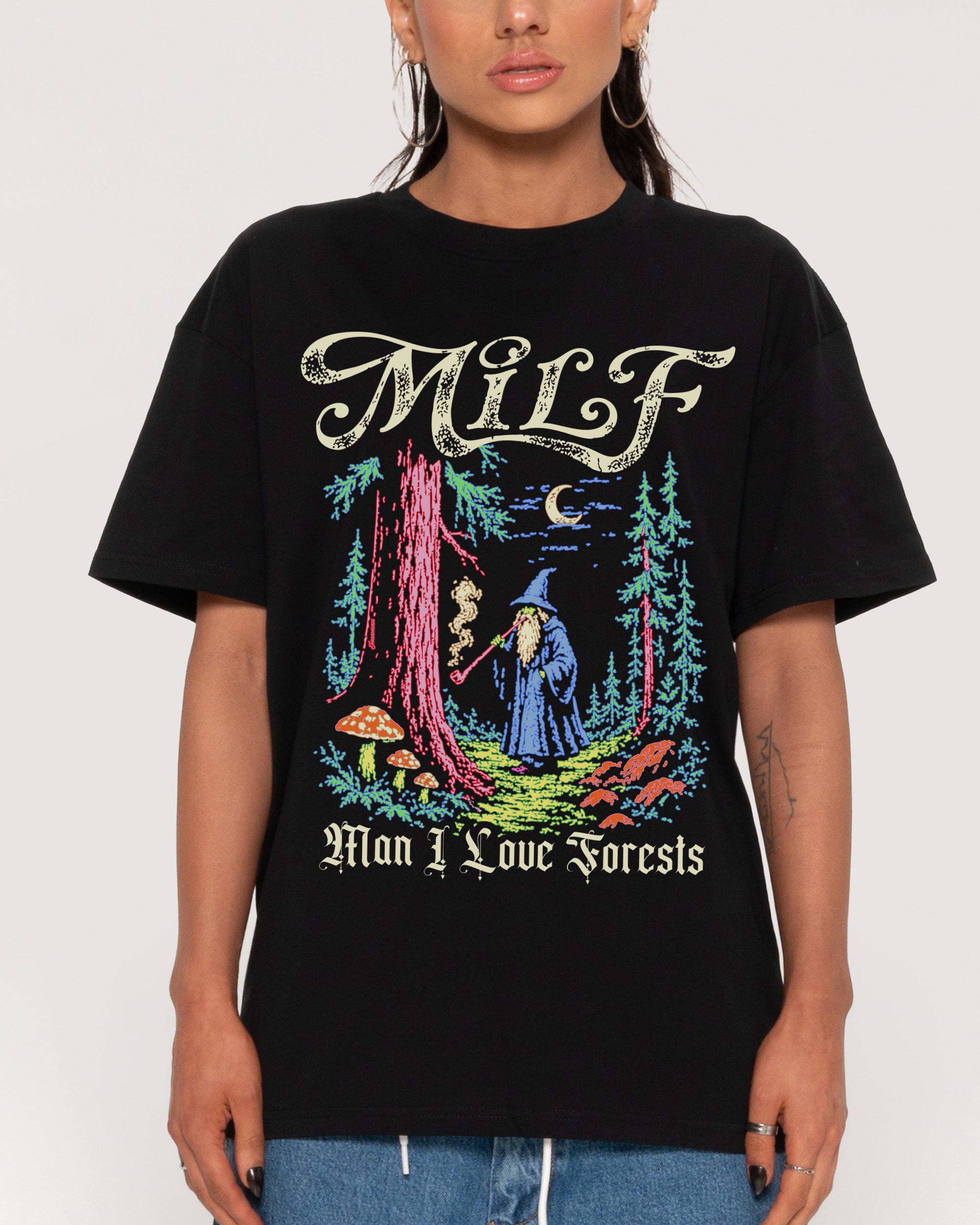 Man I Love Forests Black T-Shirt