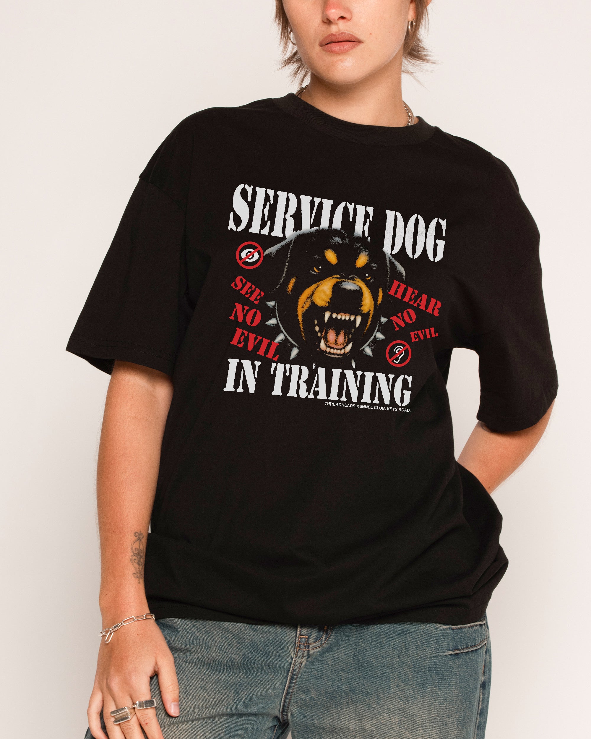 Service Dog Black T-Shirt