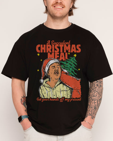 succulent t shirt Succulent Christmas Meal T-Shirt | Regular Fit | S | Black | 100% Combed Cotton
