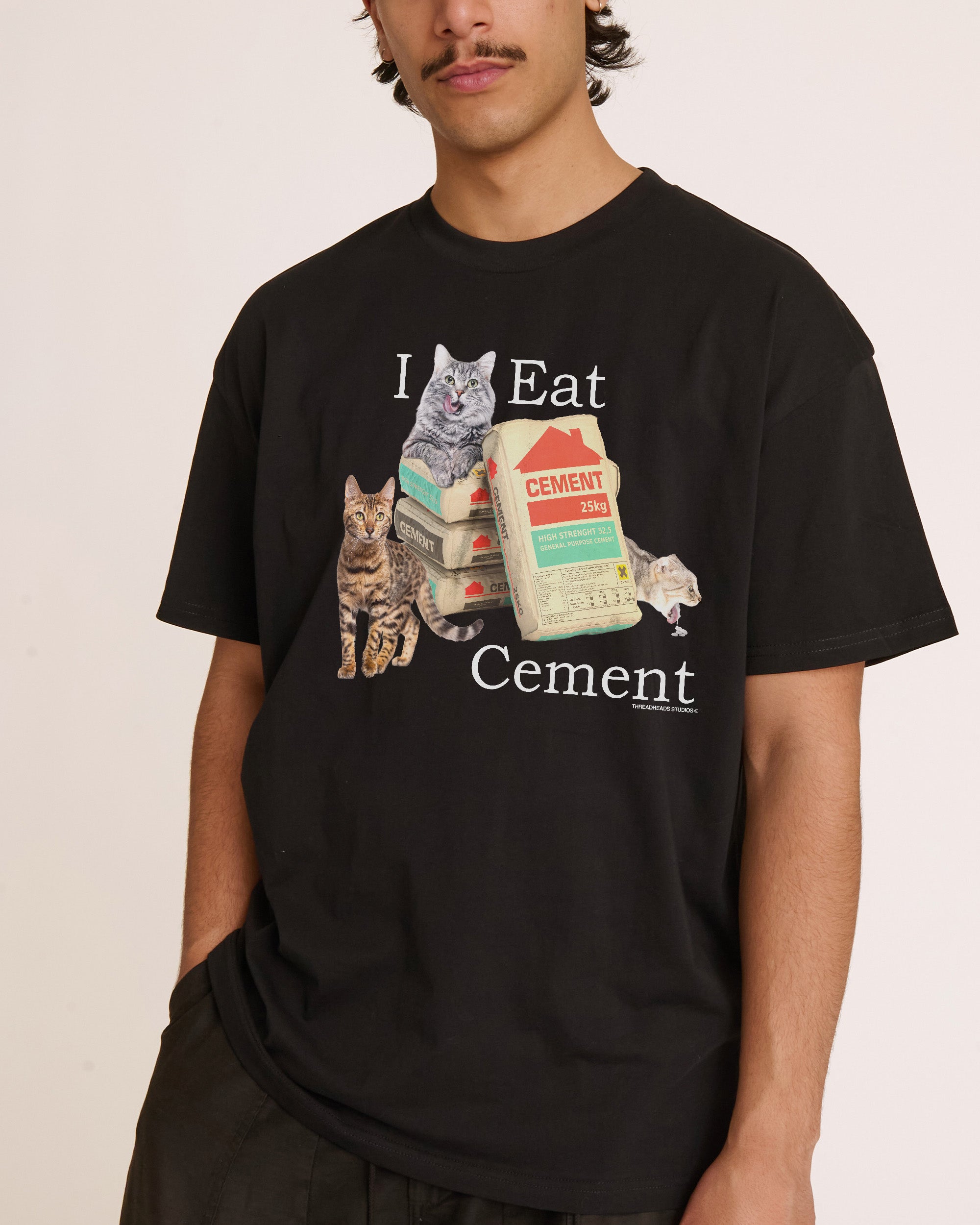I Eat Cement Black T-Shirt
