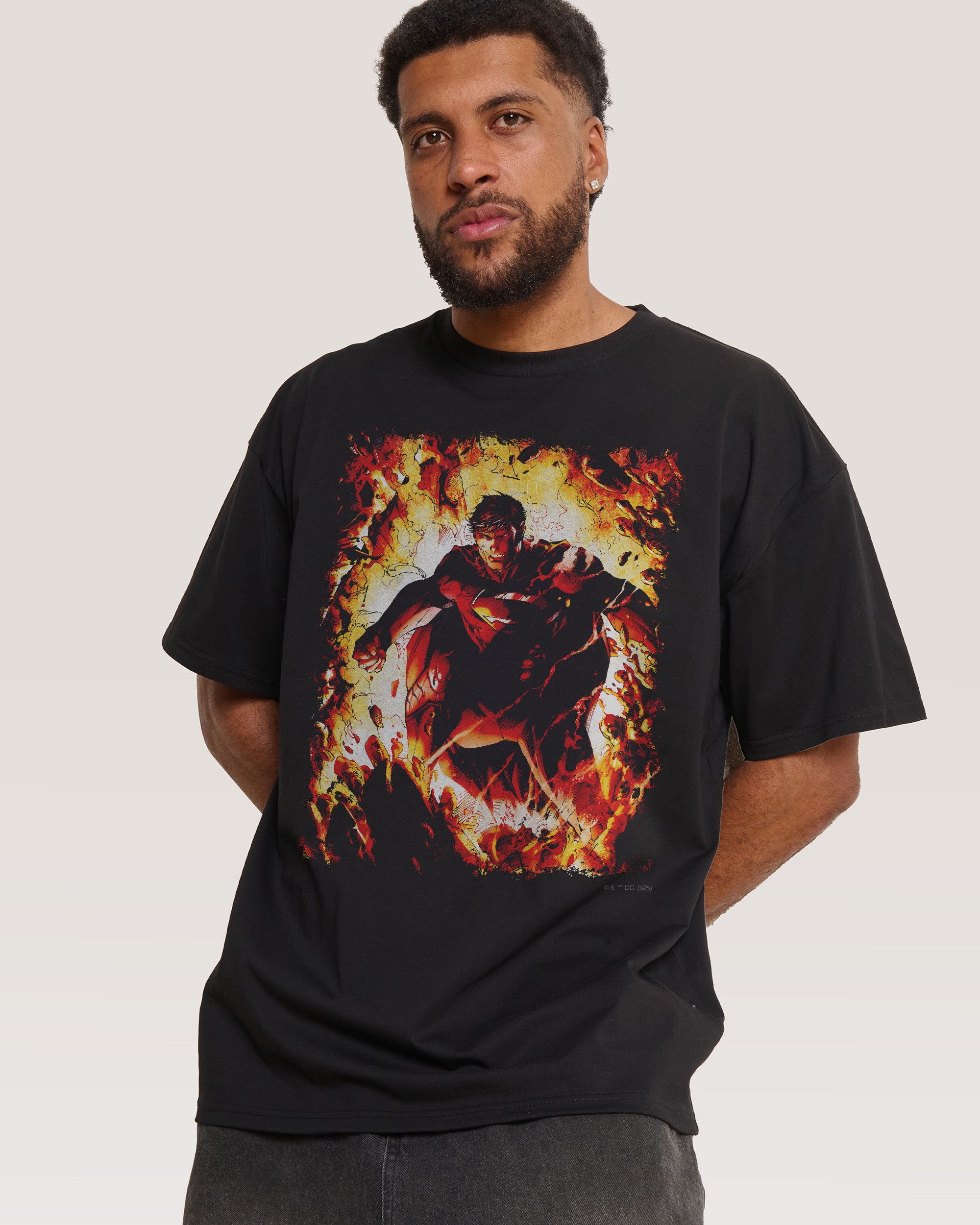 Superman Flaming T-Shirt Threadheads Australia Online