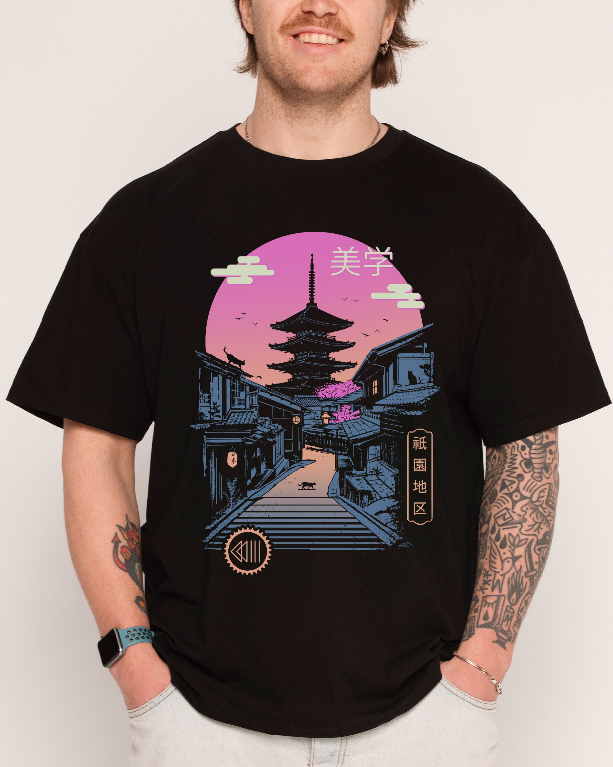 Pagoda Wave Aesthetics T-Shirt | Designed by Vincent Trinidad Art