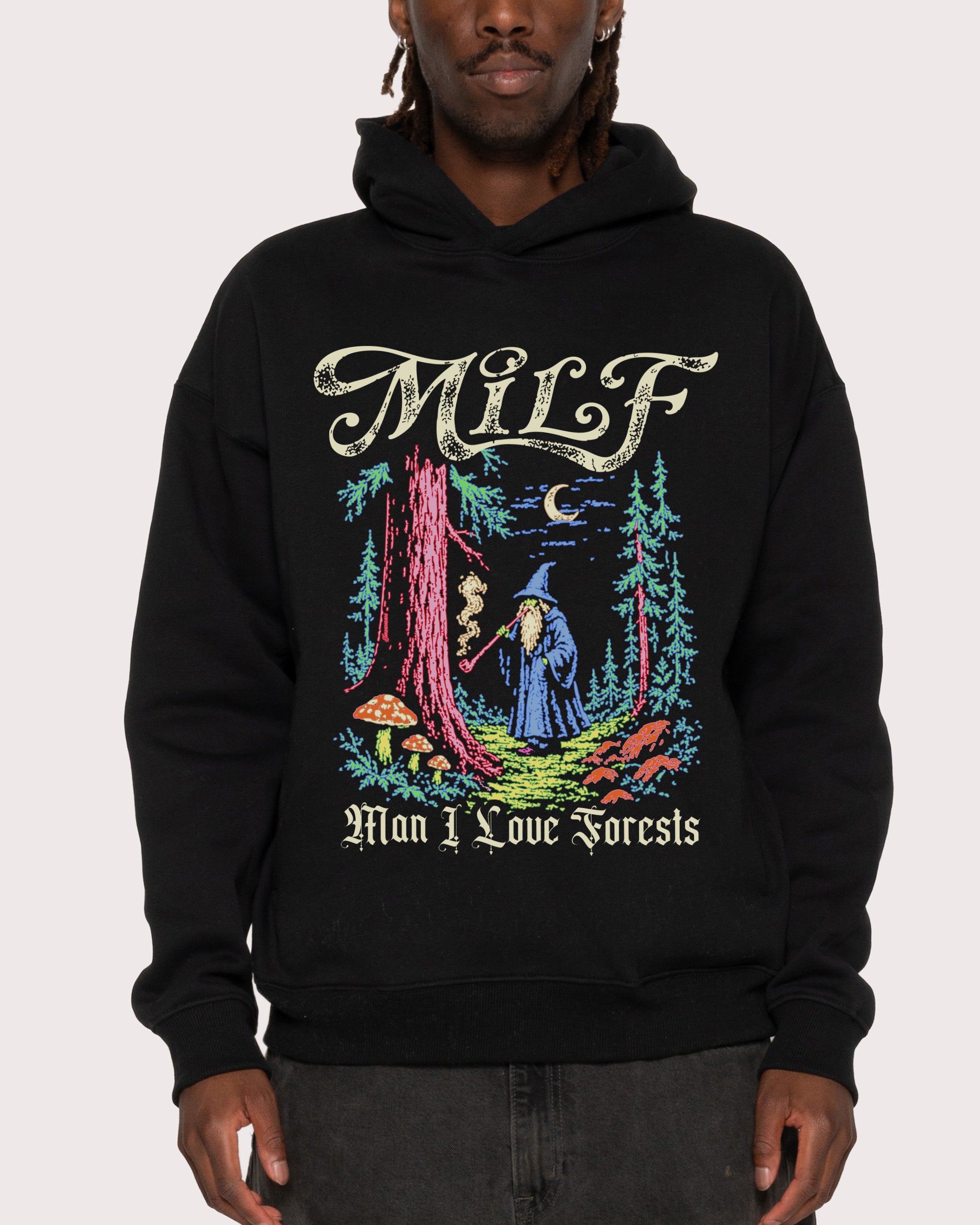 Man I Love Forests Black Hoodie