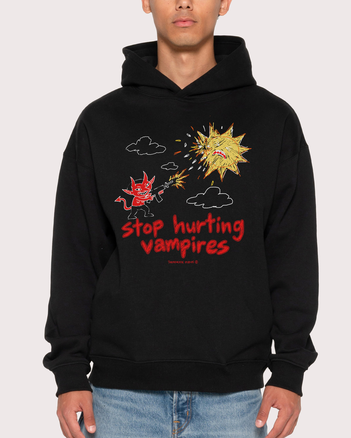 Stop Hurting Vampires Black Hoodie