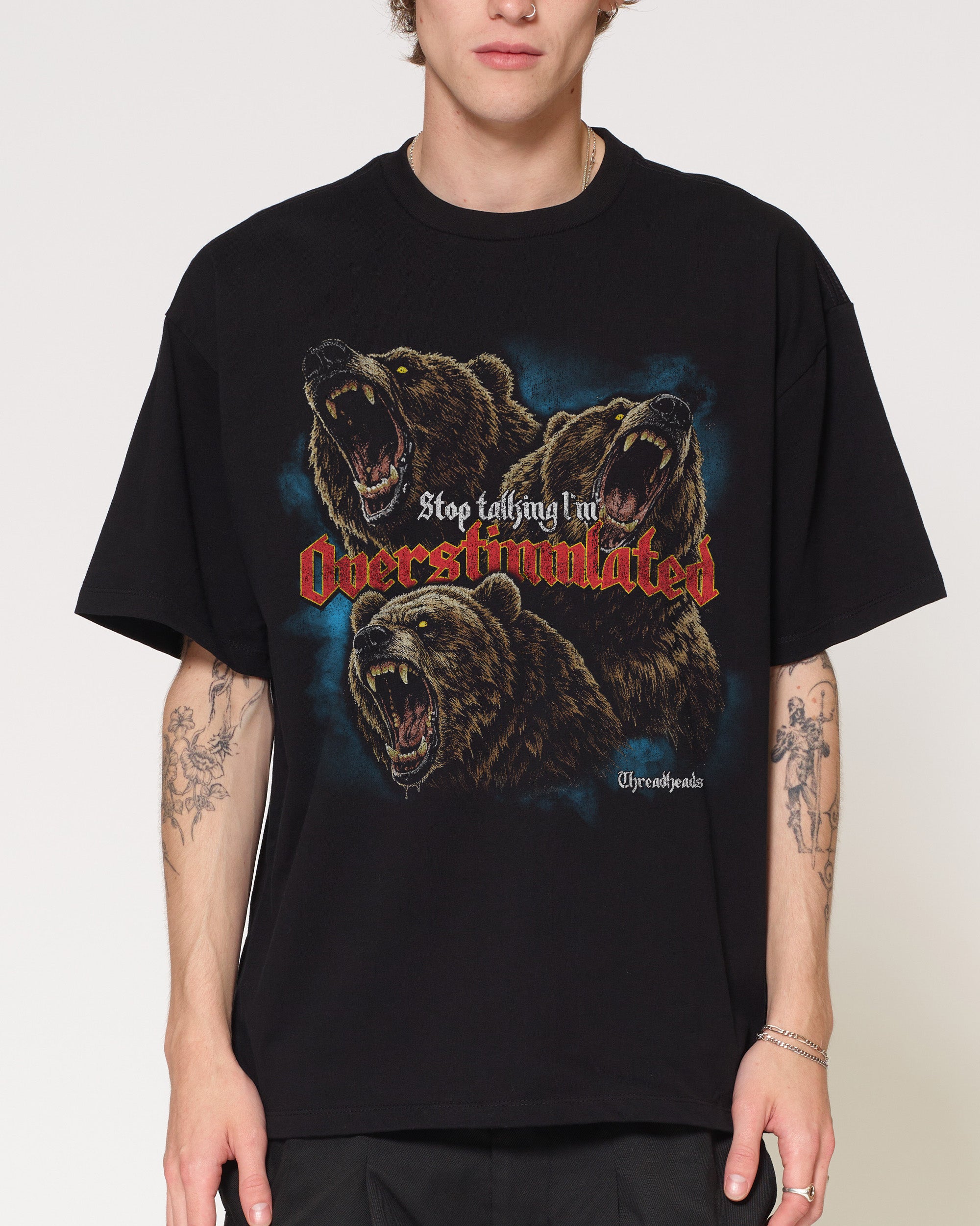 I’m Overstimulated Black Oversized Tee