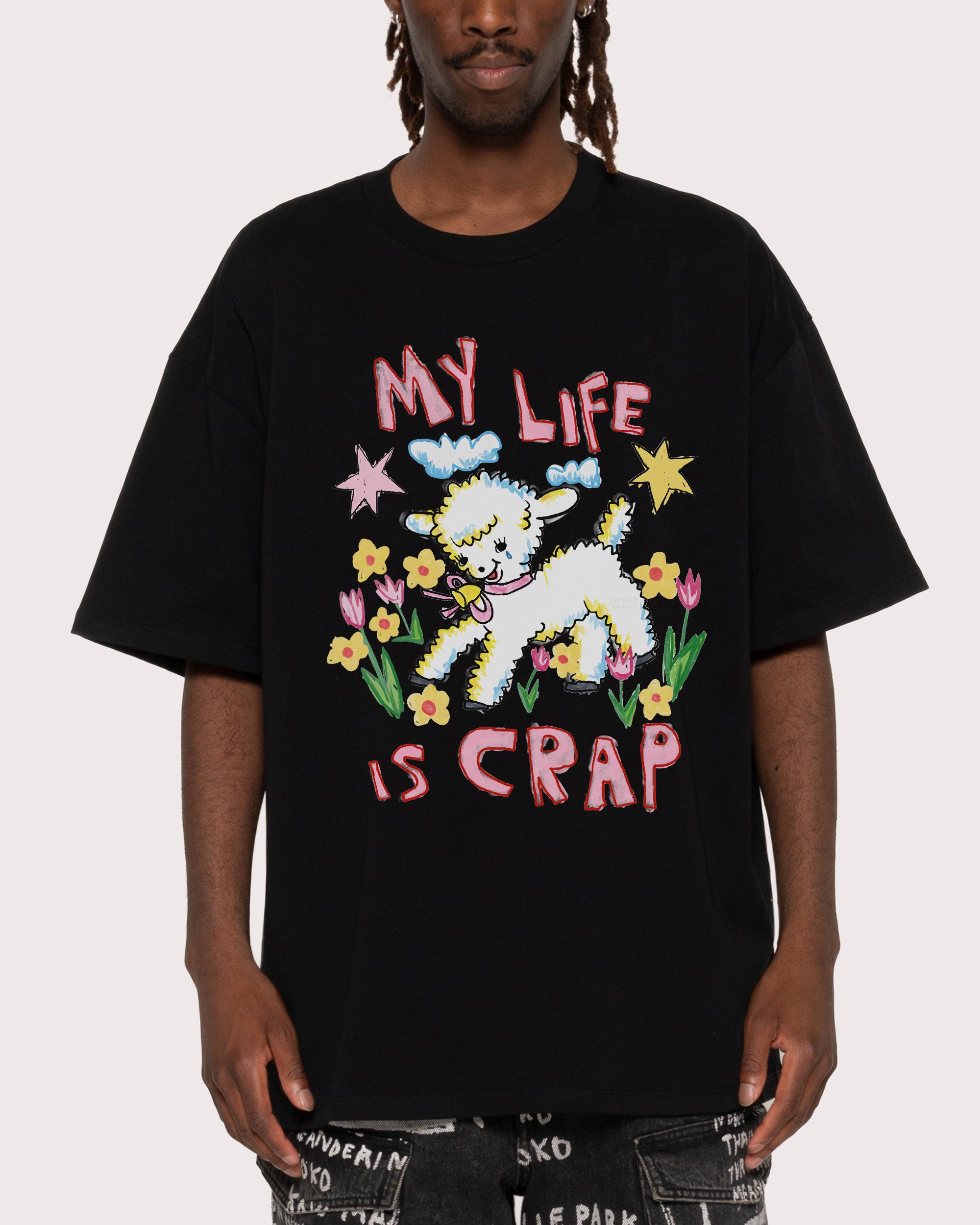 My Life is Crap Black Oversized Tee