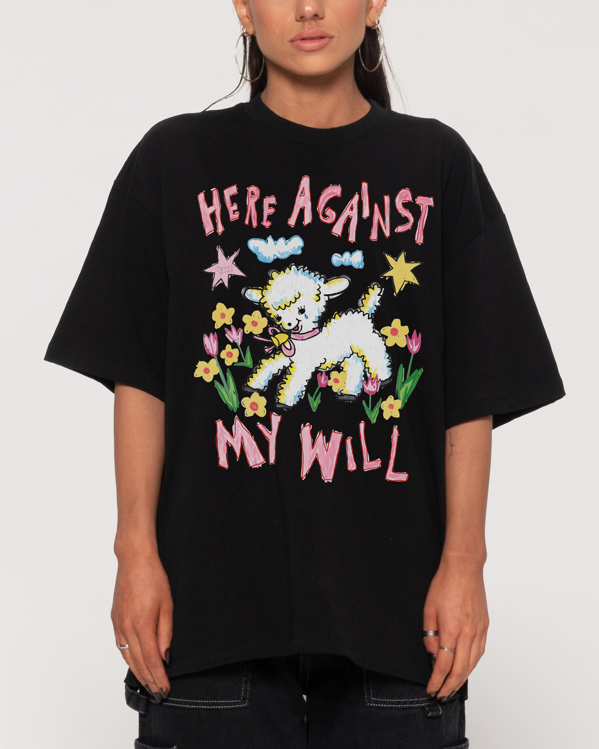 Here Against My Will Oversized Tee