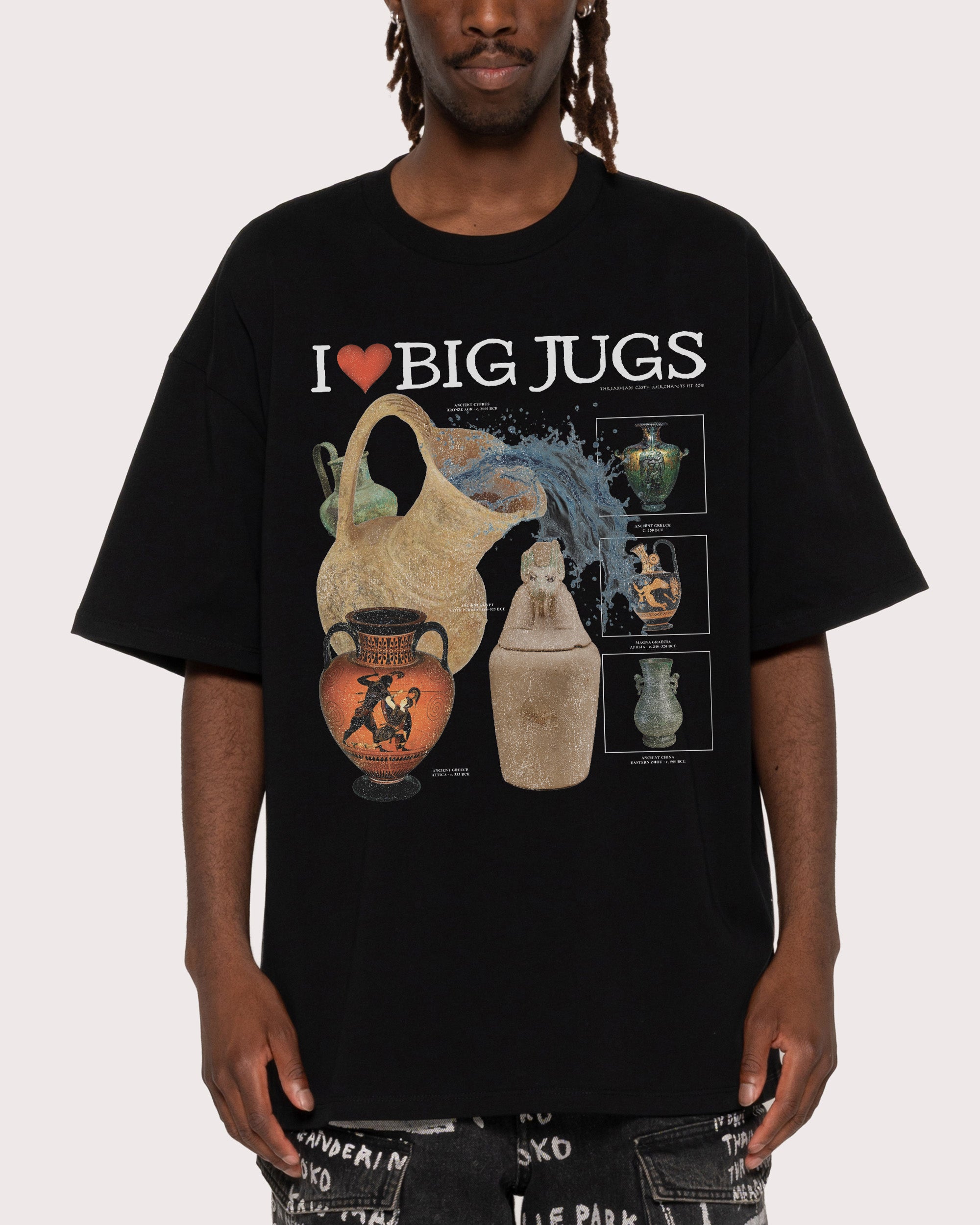 I Love Big Jugs Black Oversized Tee