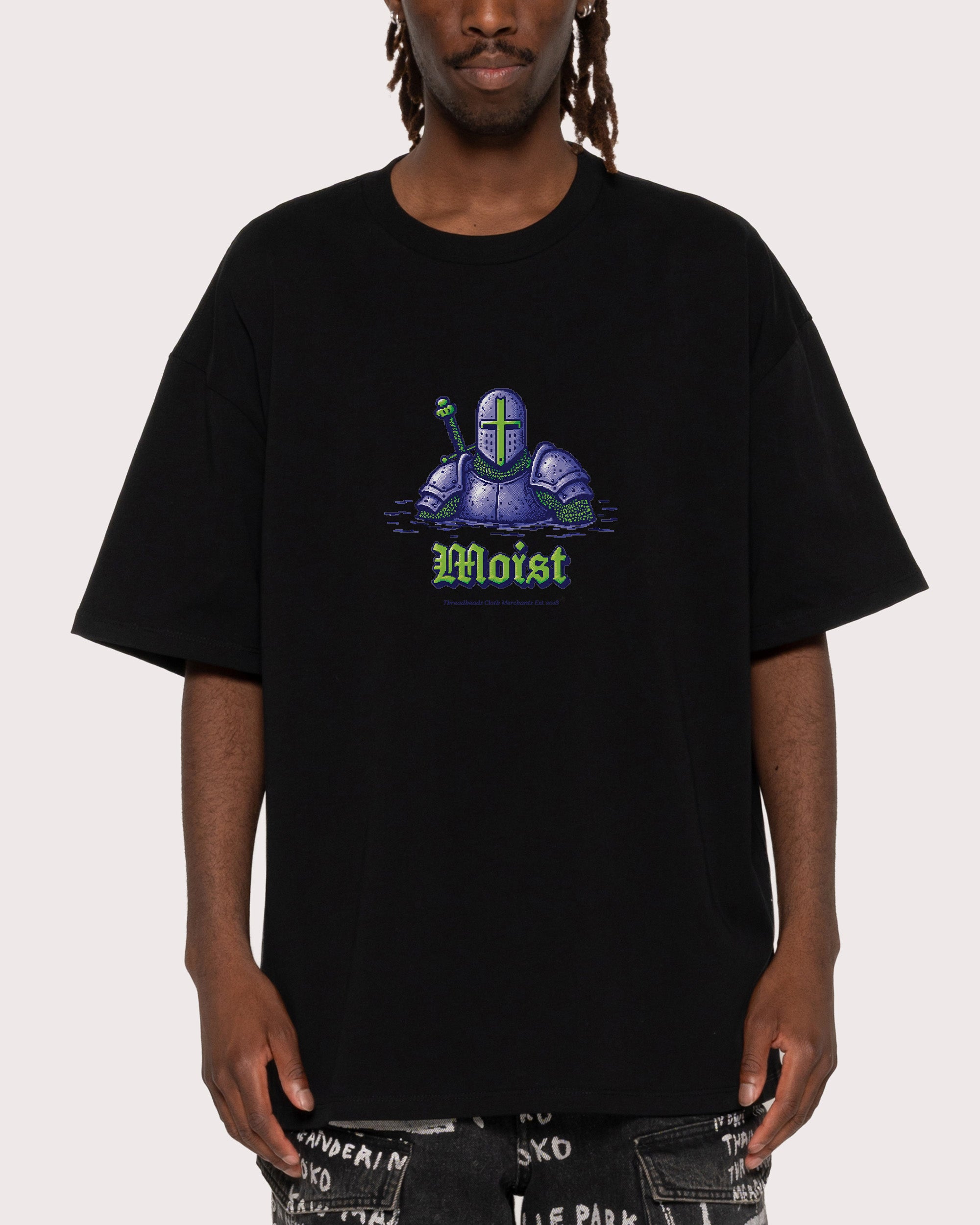 Moist Knight Black Oversized Tee