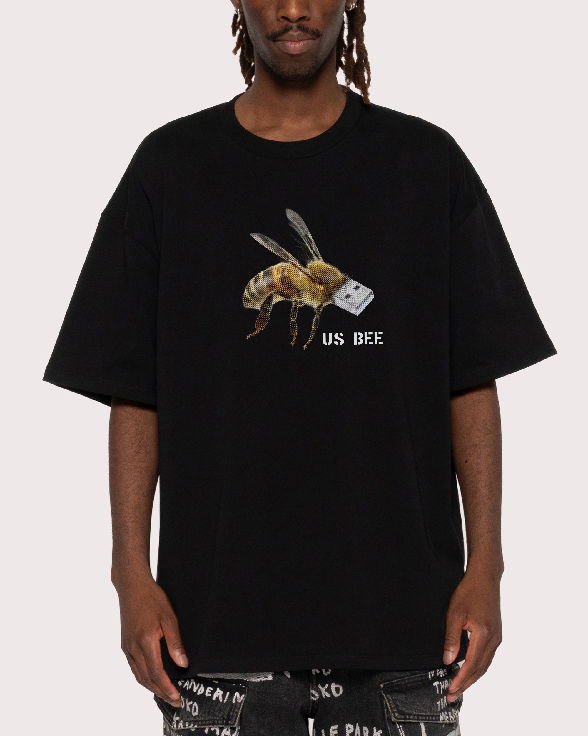 US BEE Black Oversized Tee