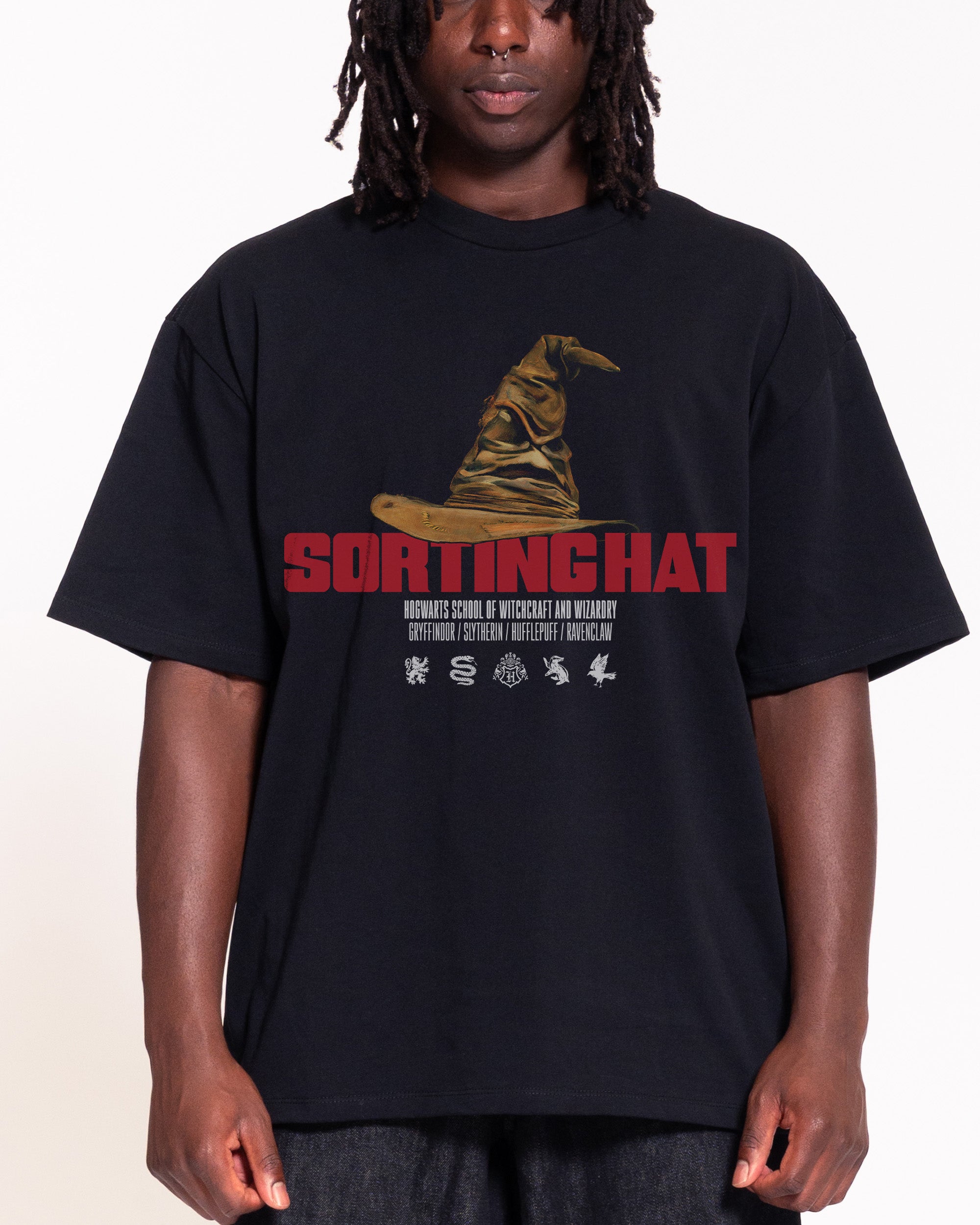 Sorting Hat Black Oversized Tee