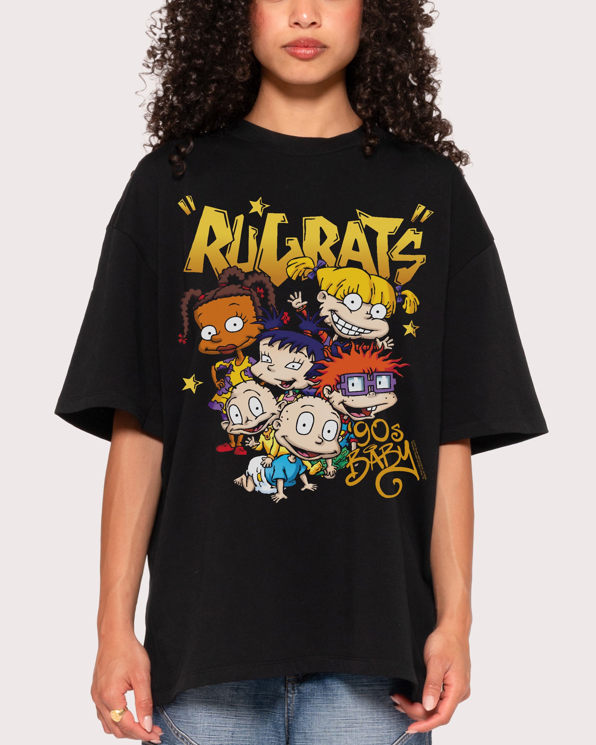 90s Baby Black Oversized Tee