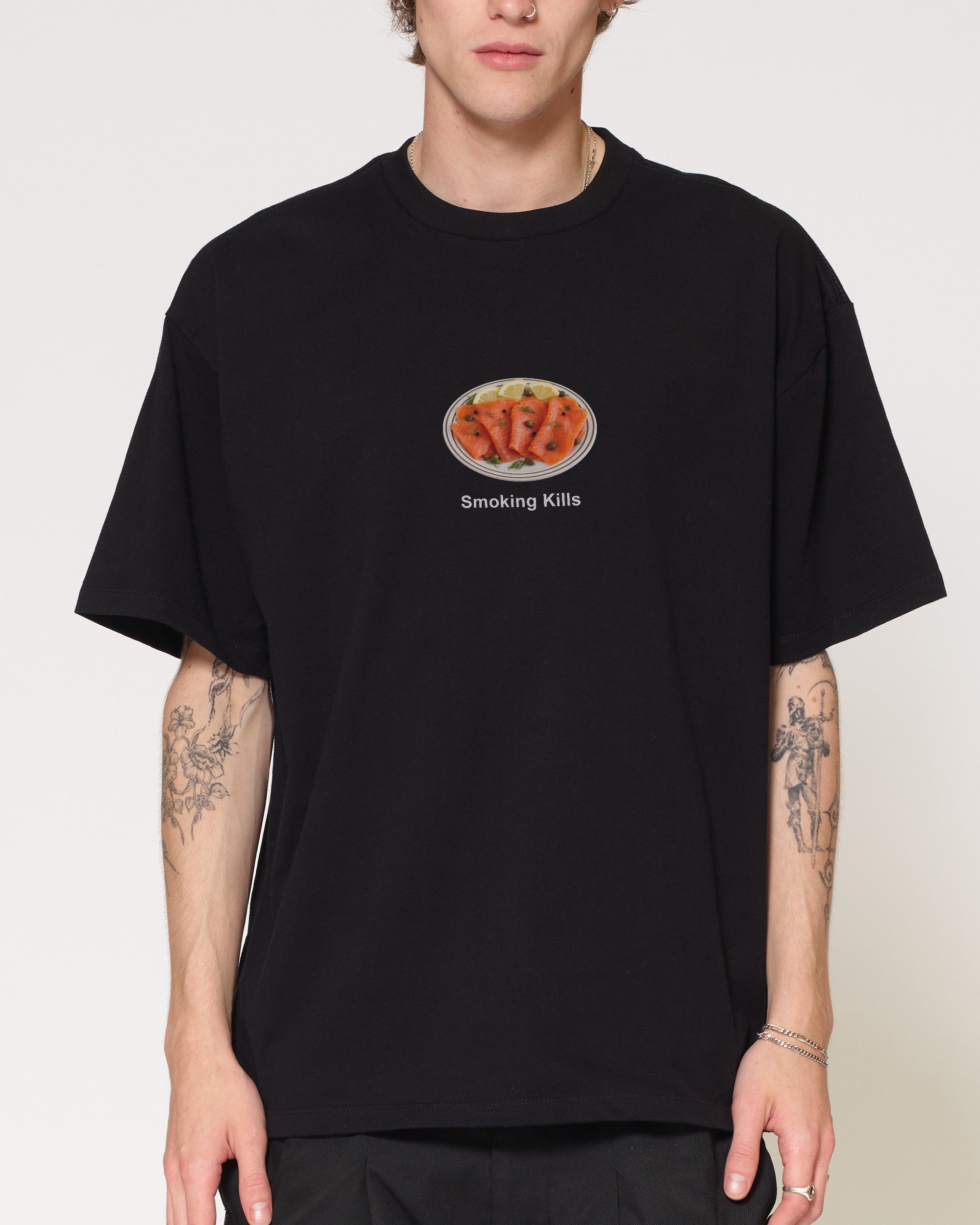 Smoking Kills Black Oversized Tee