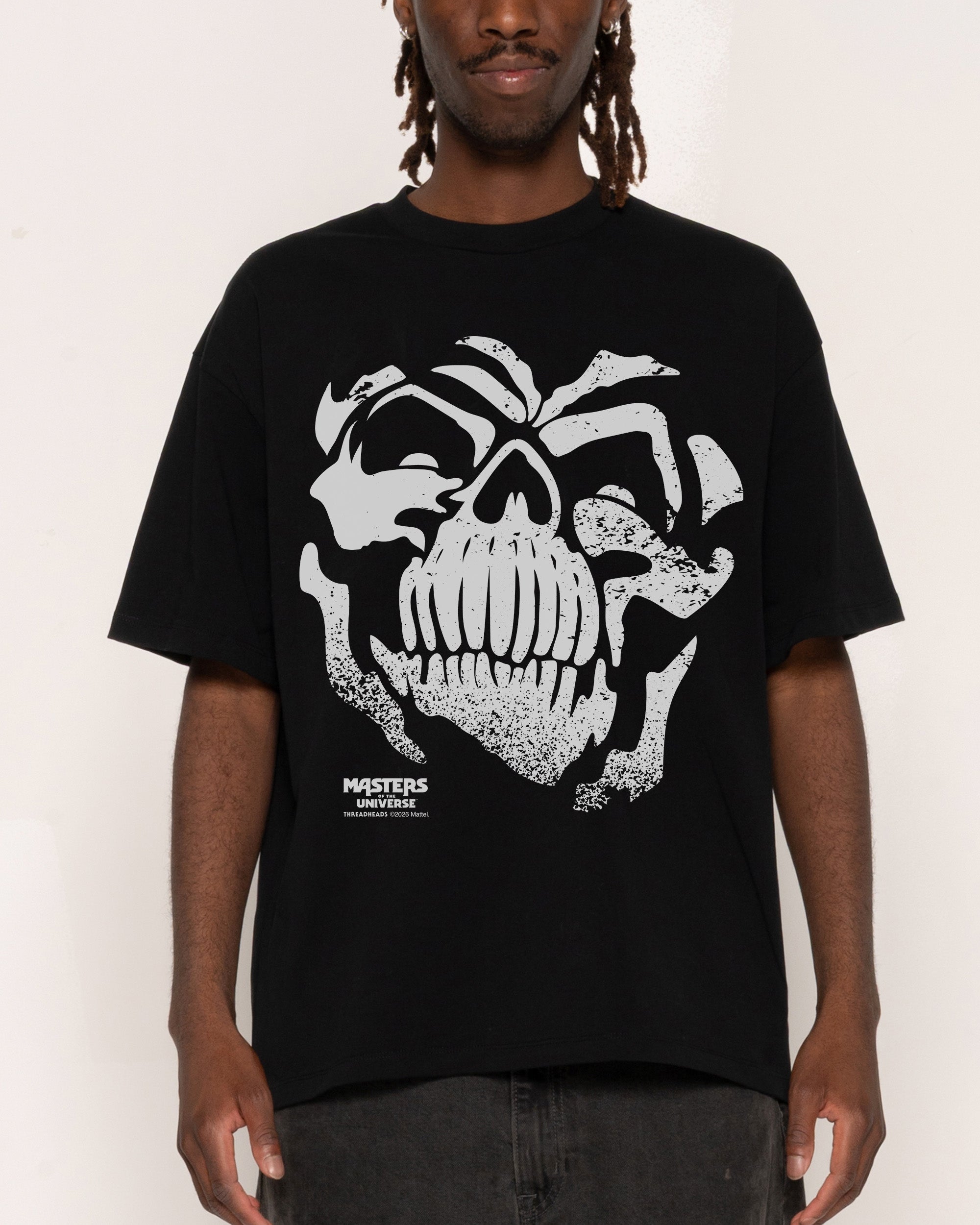 Skeleton Face Black Oversized Tee