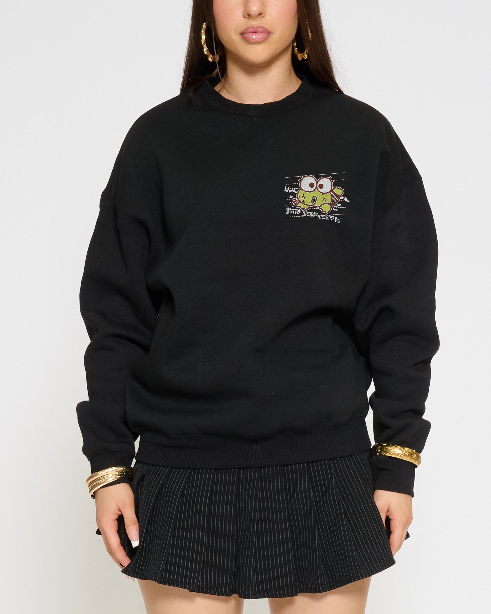 Keroppi Scribble Sweatshirt Official Hello Kitty and Friends collab Threadheads