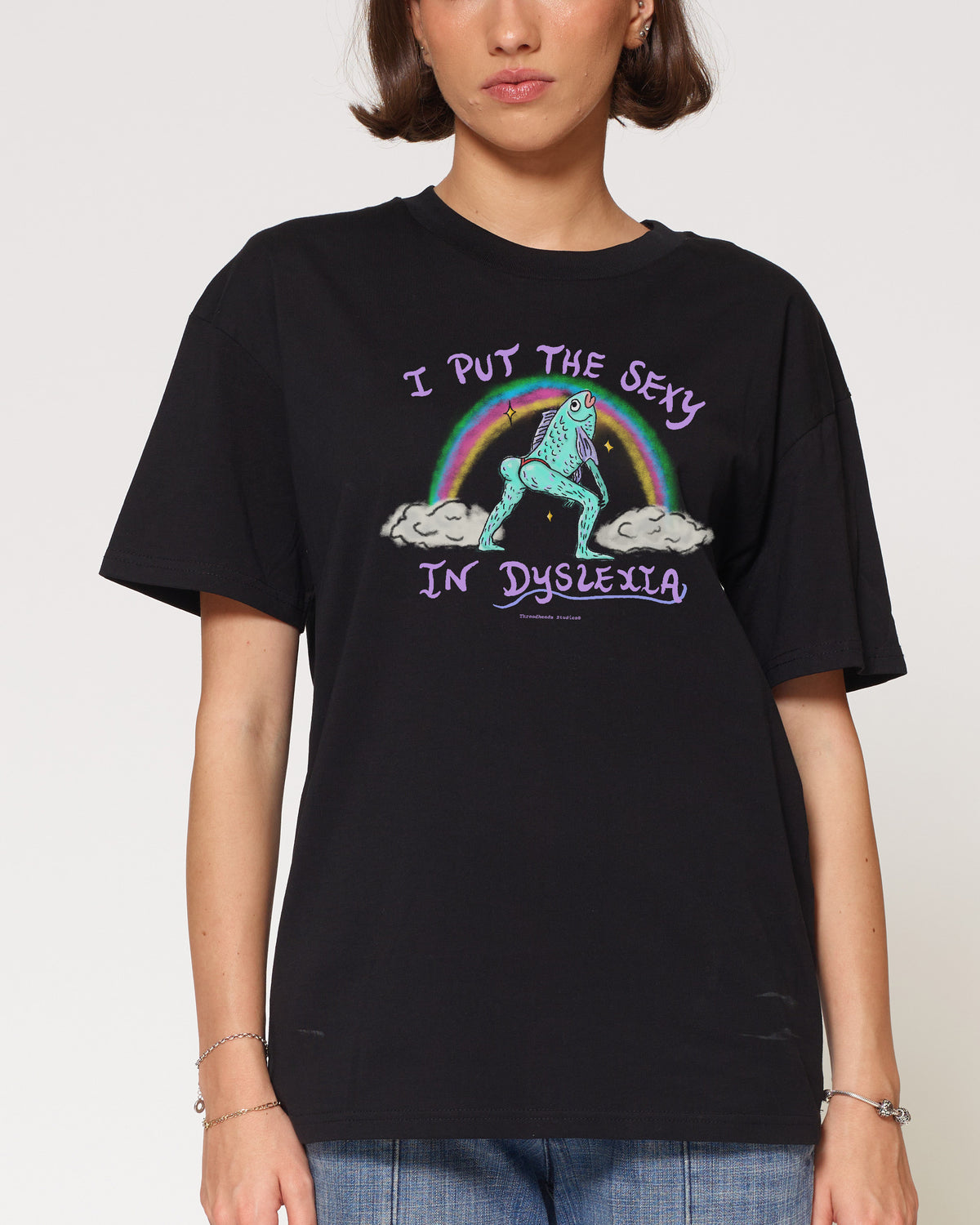 I Put the Sexy in Dyslexia Black T-Shirt