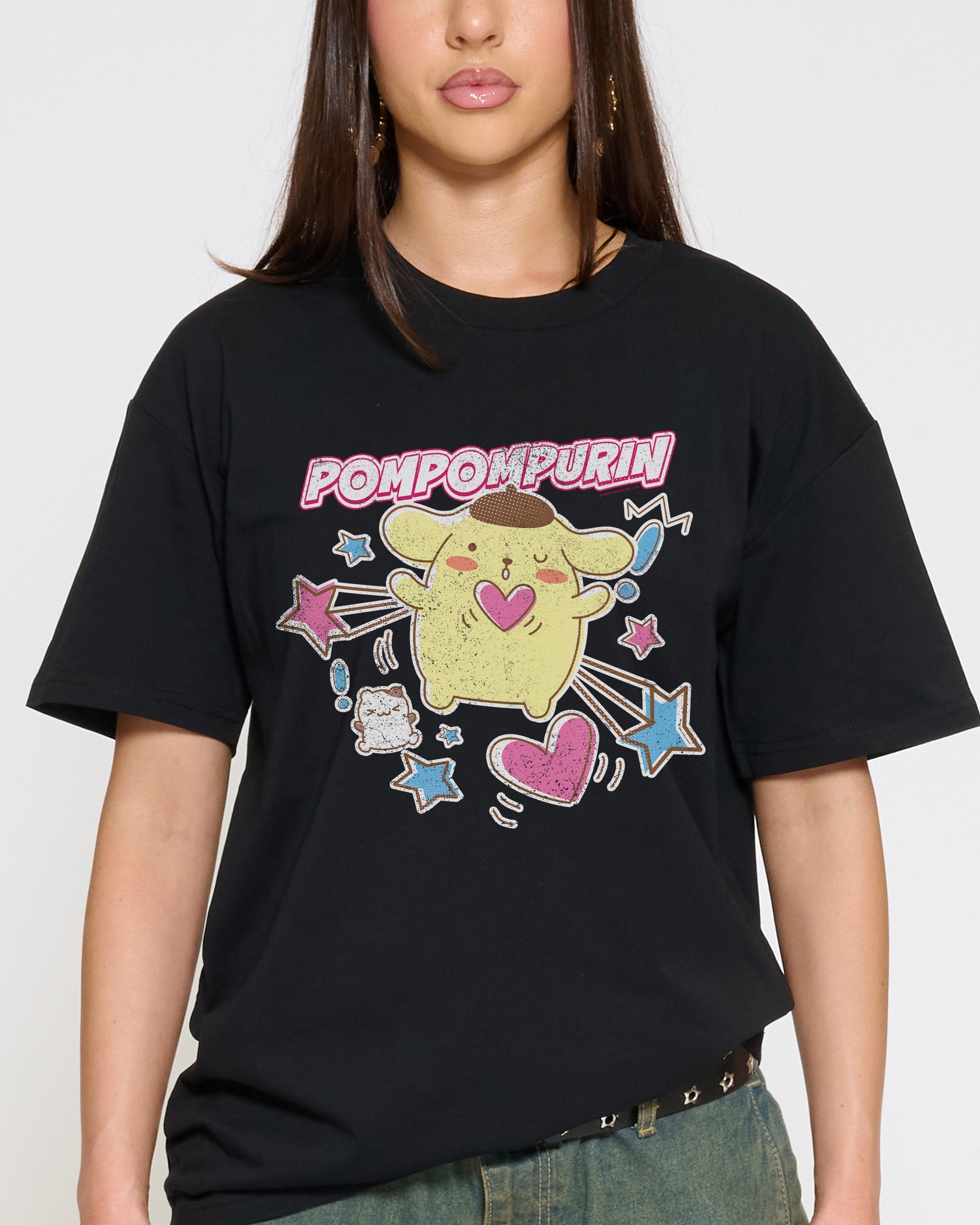 Pompompurin Hearts T-Shirt Official Hello Kitty and Friends collab Threadheads
