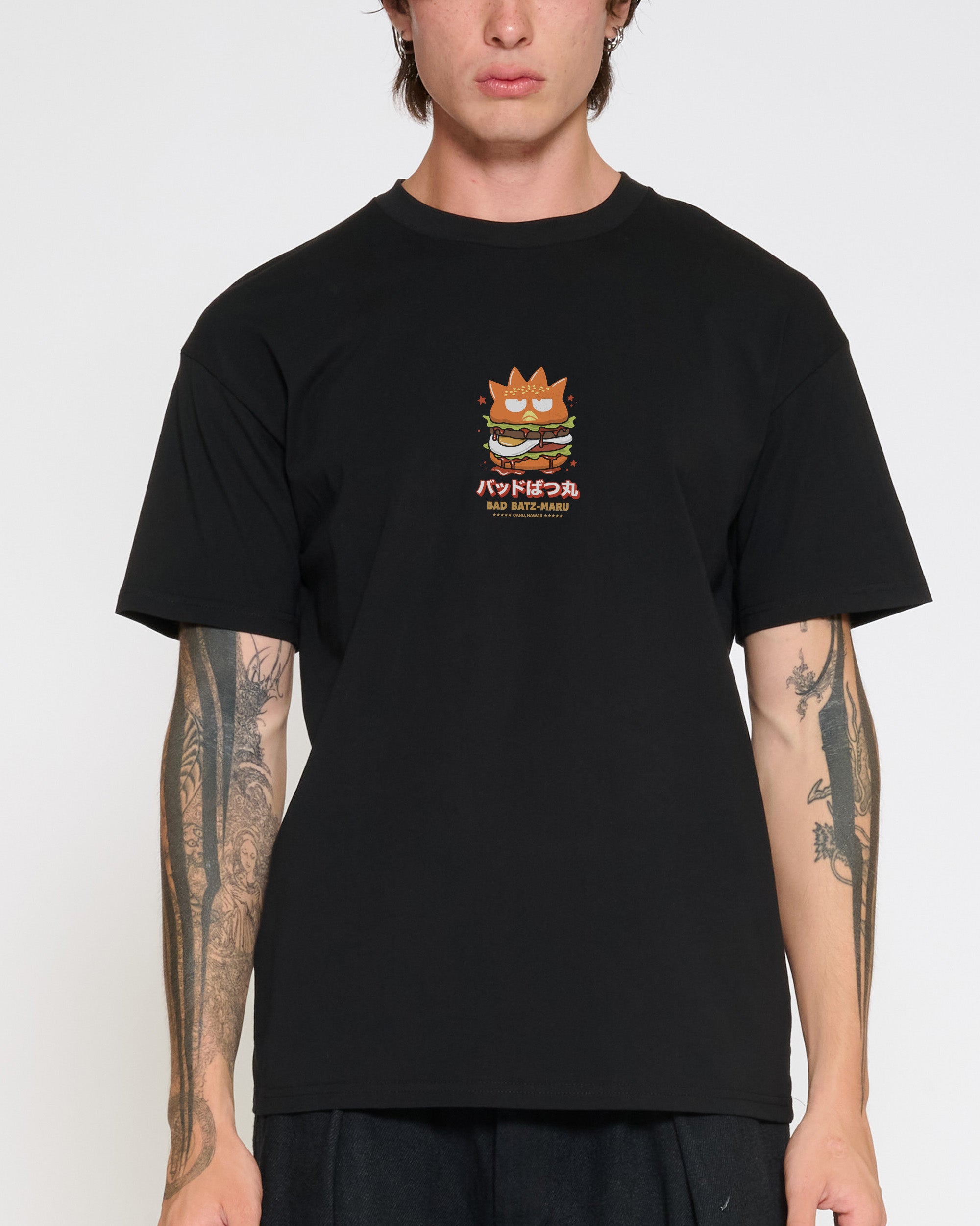 Bad Badtz-Maru Burger T-Shirt Official Hello Kitty and Friends collab Threadheads