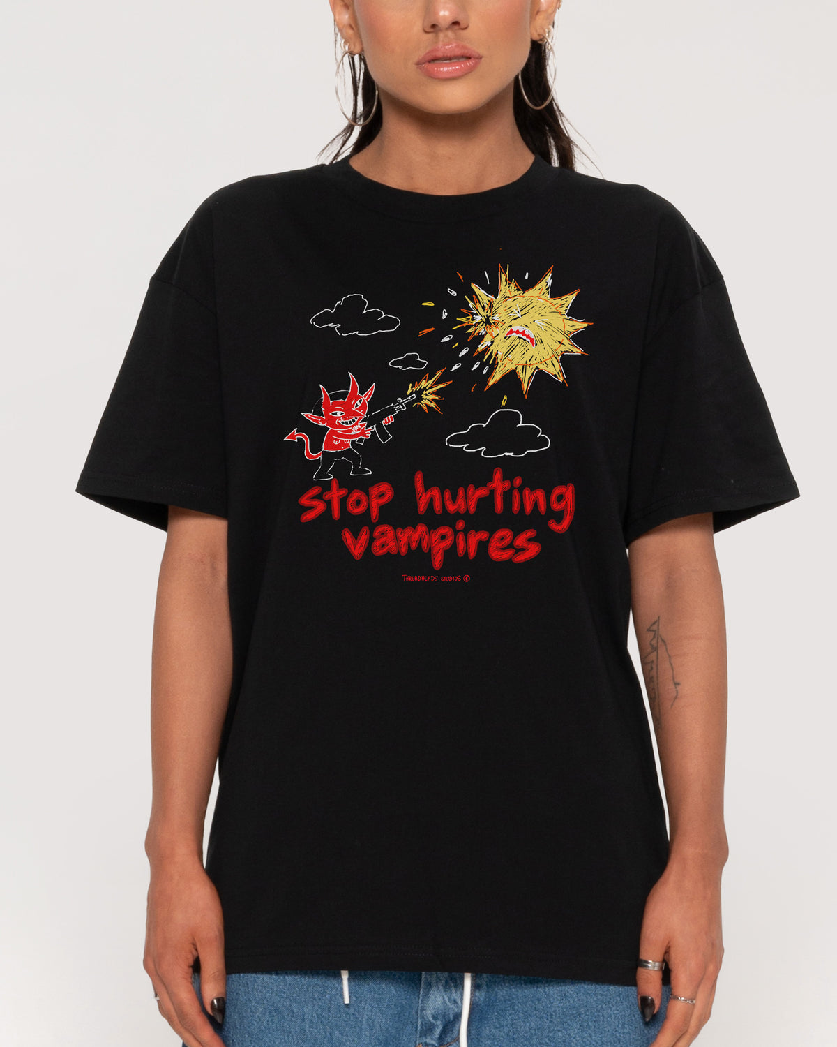 Stop Hurting Vampires Black T-Shirt