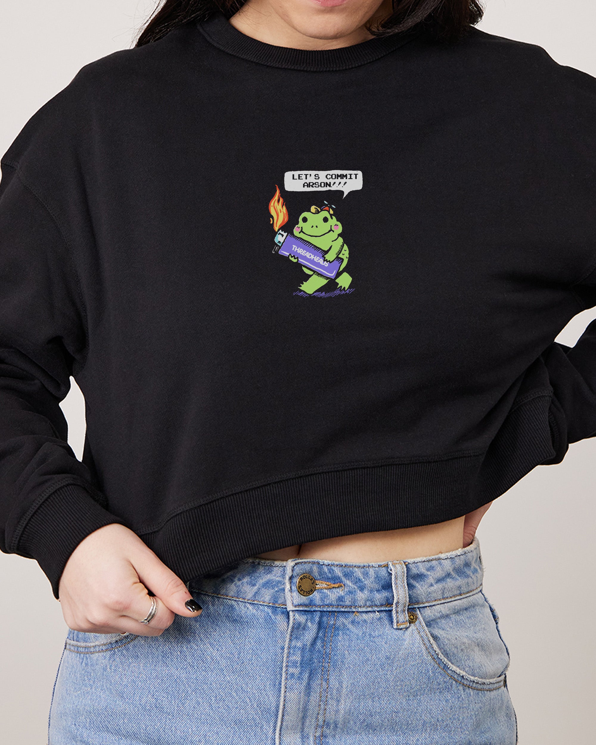 Let's Commit Arson Crop Jumper Australia Online Black