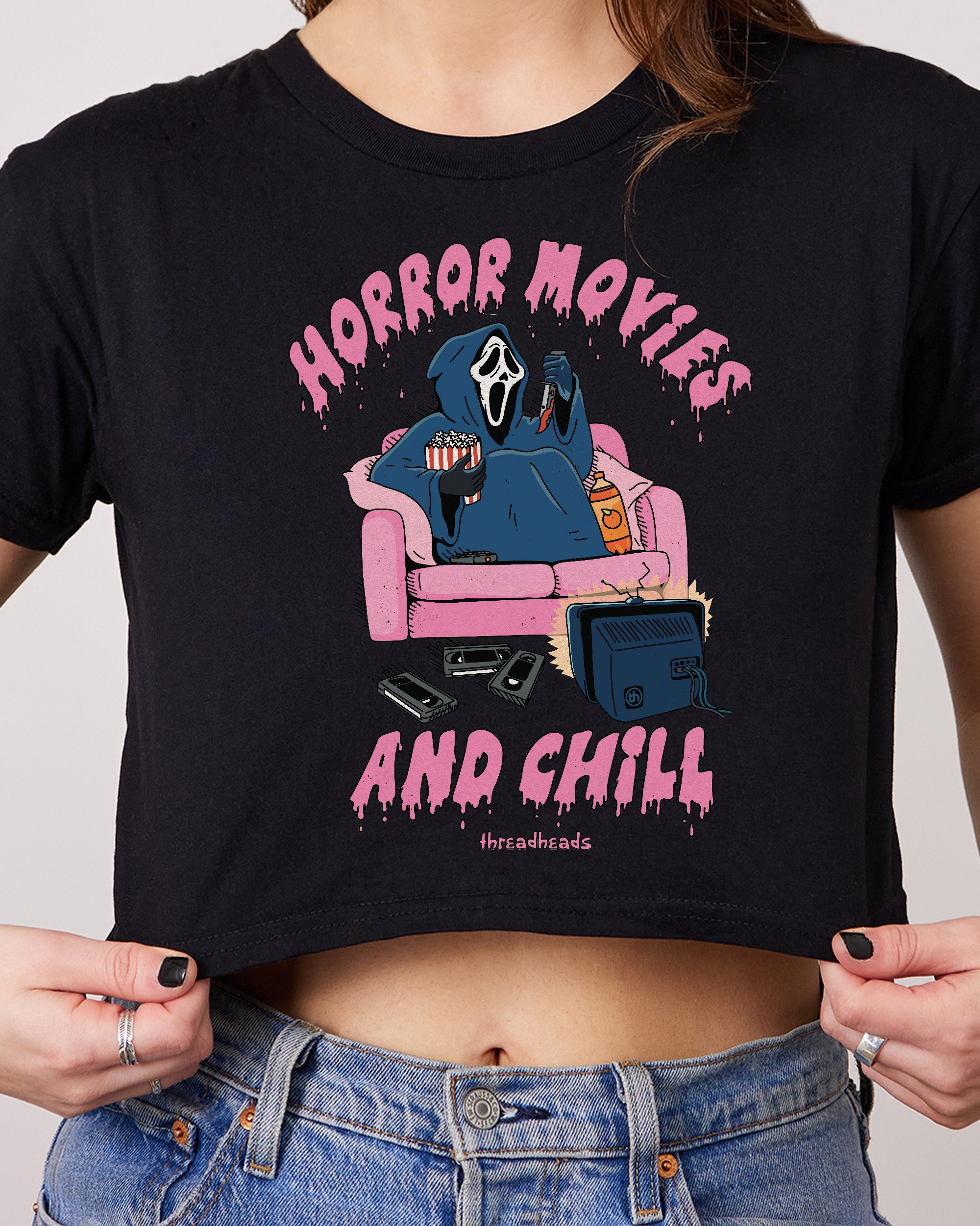 Horror Movies and Chill Crop Tee