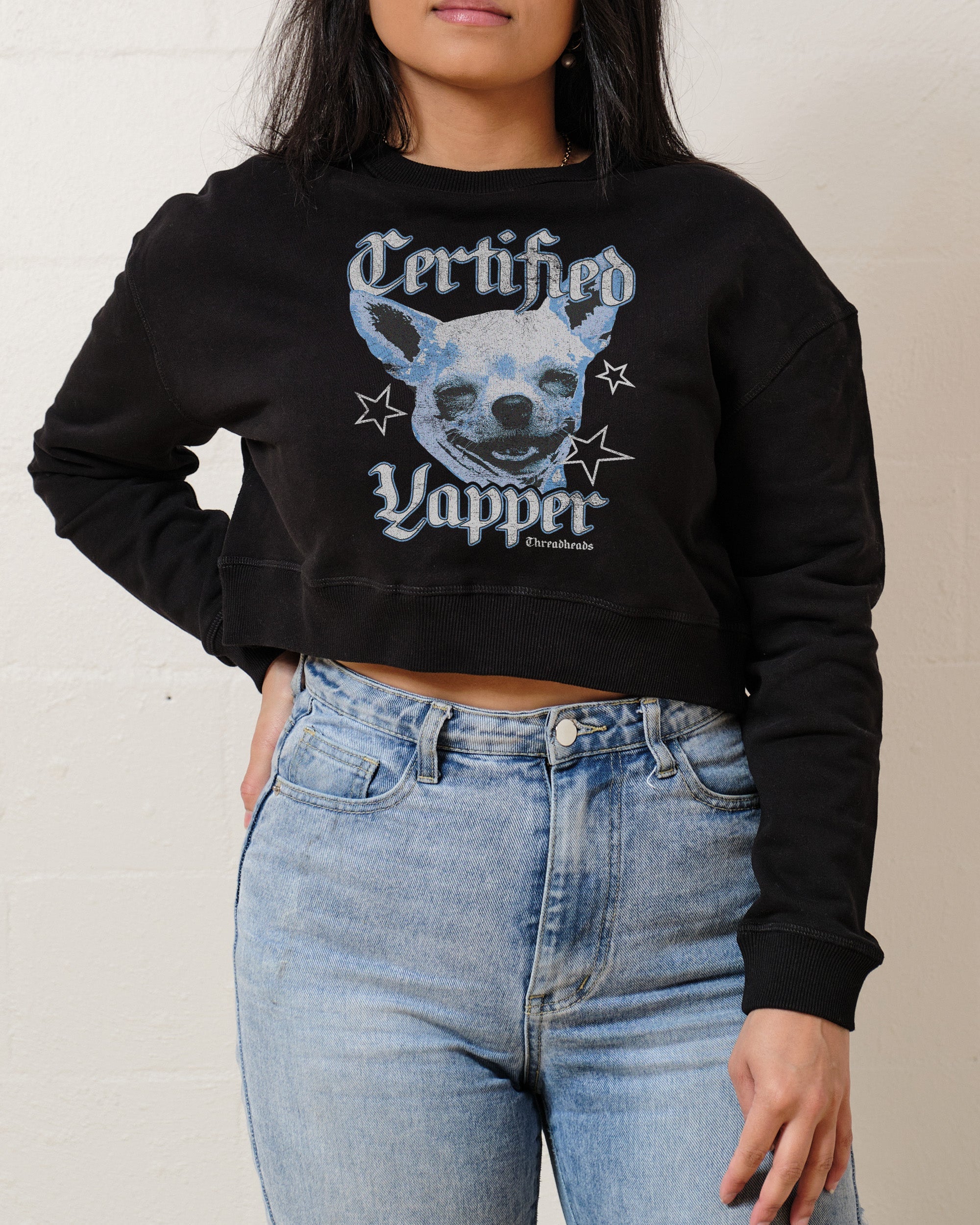 Certified Yapper Crop Jumper Australia Online Black