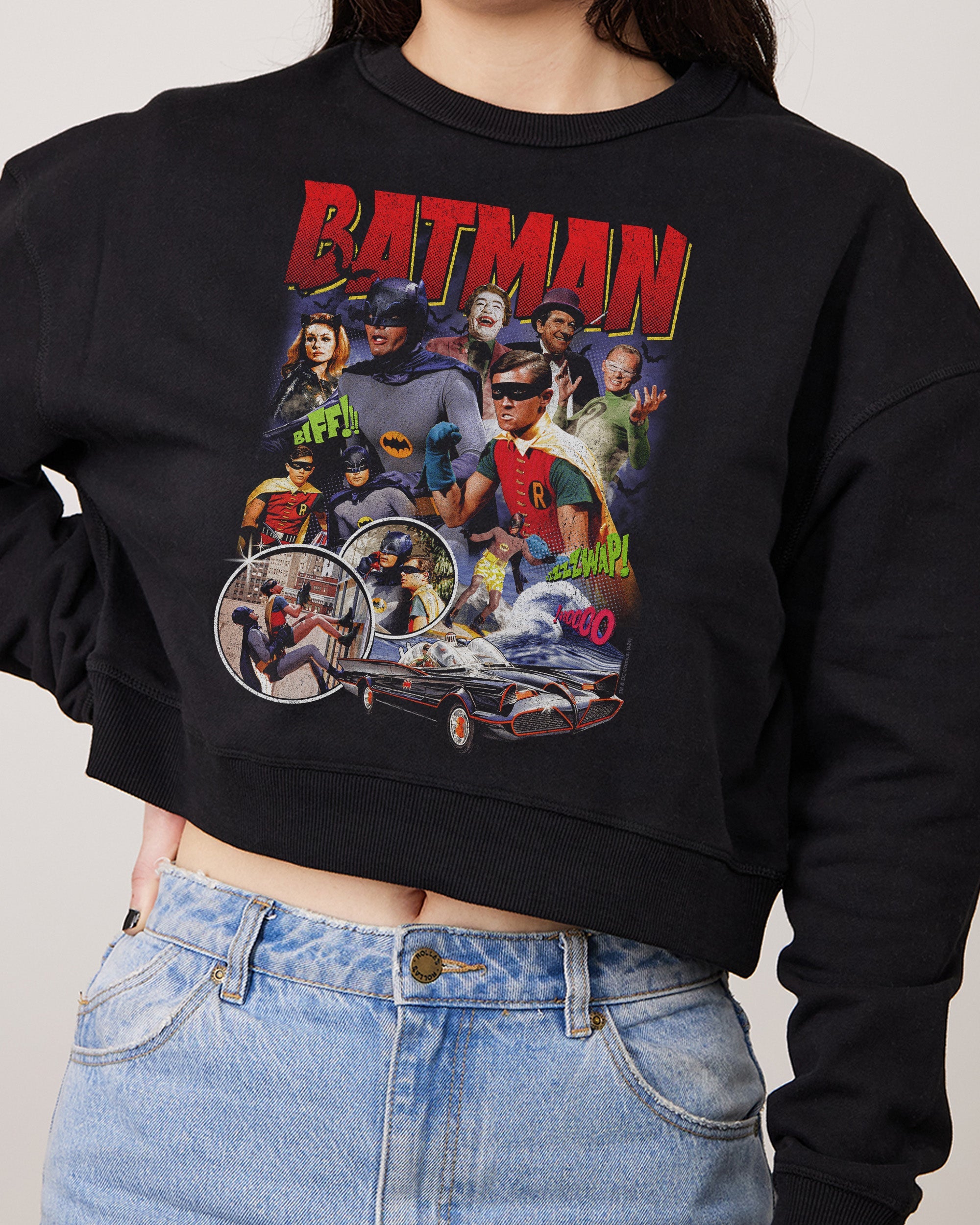 Batman Bootleg Crop Jumper Australia Online Black