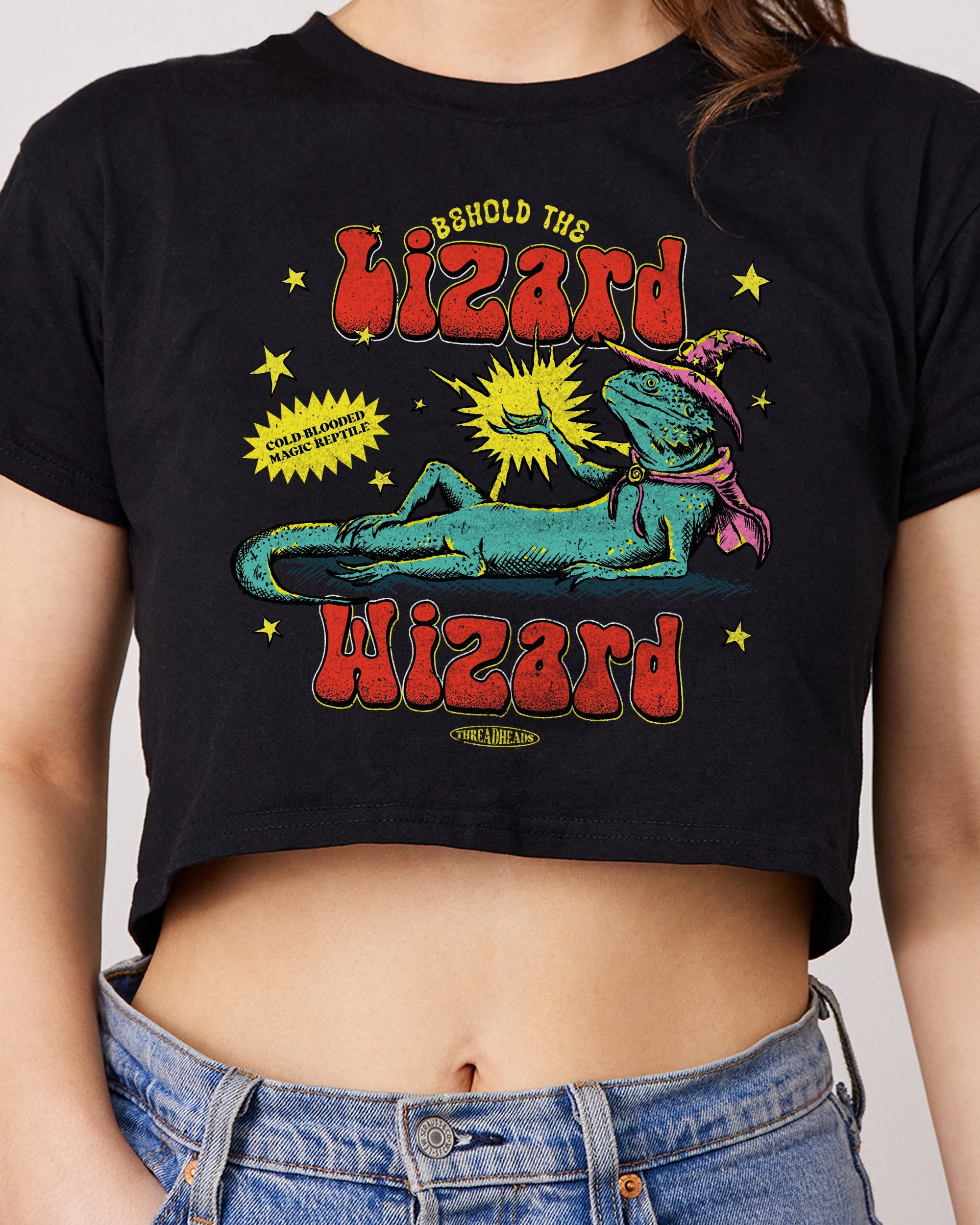 Lizard Wizard Crop Tee Australia Online Black