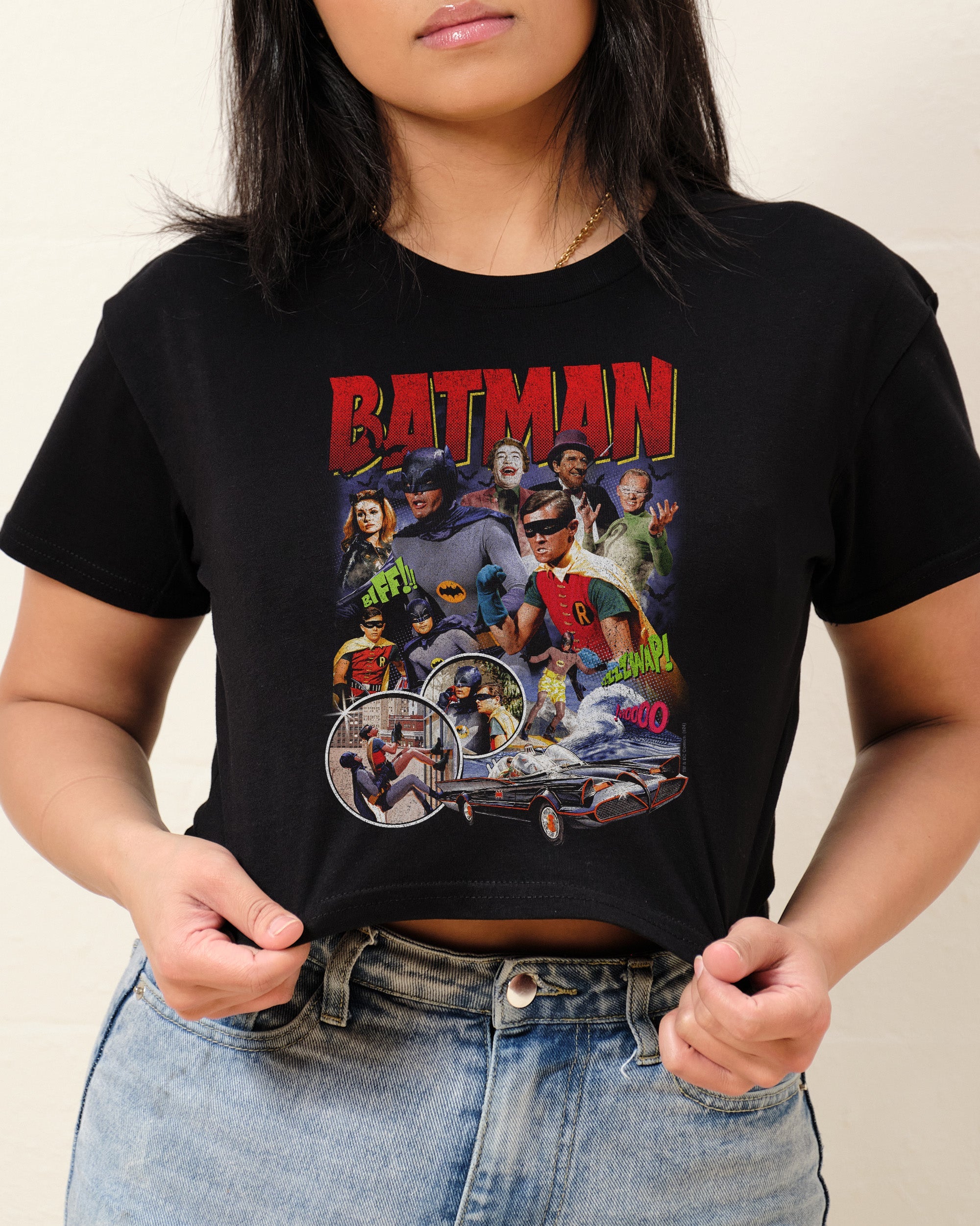 Batman Bootleg Crop Tee Australia Online Black