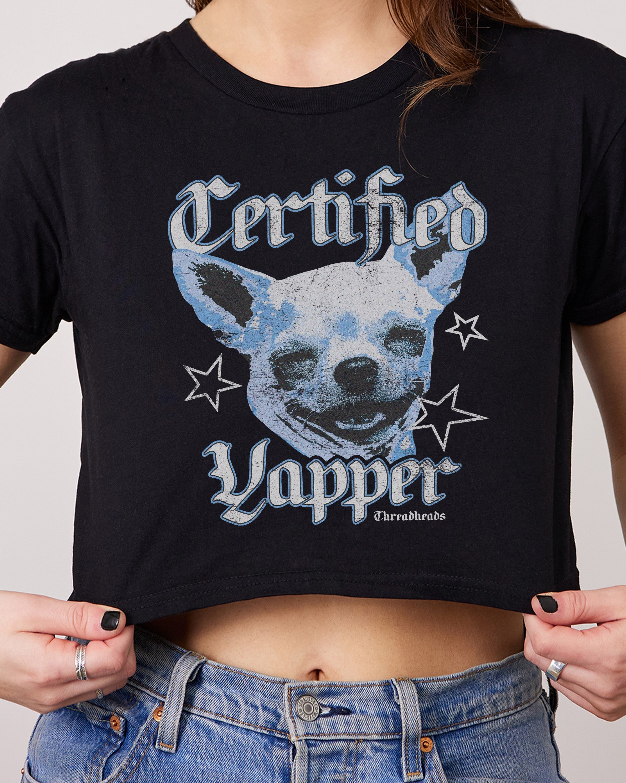 Certified Yapper Crop Tee Australia Online Black