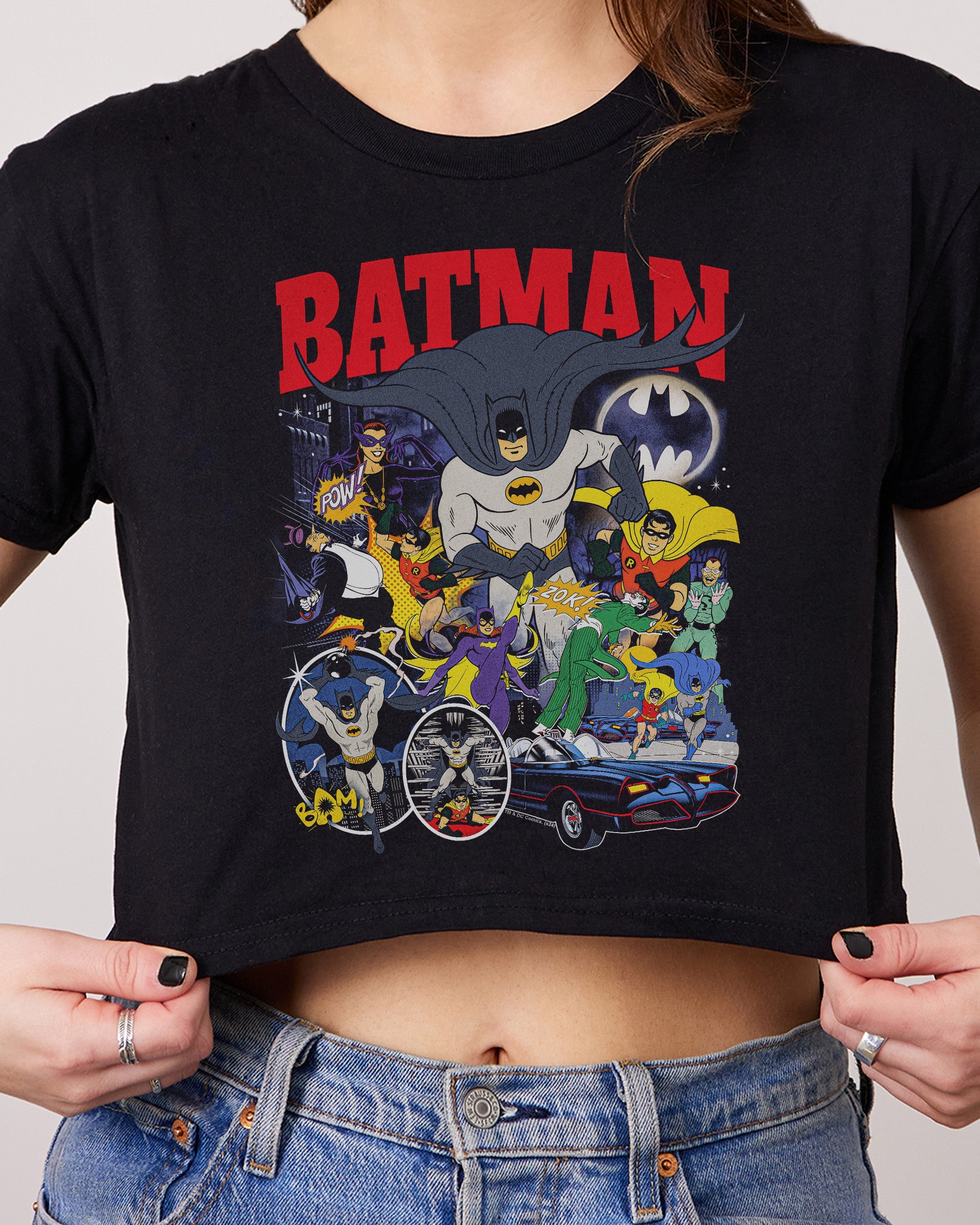 Batman Animated Bootleg Crop Tee Australia Online Black