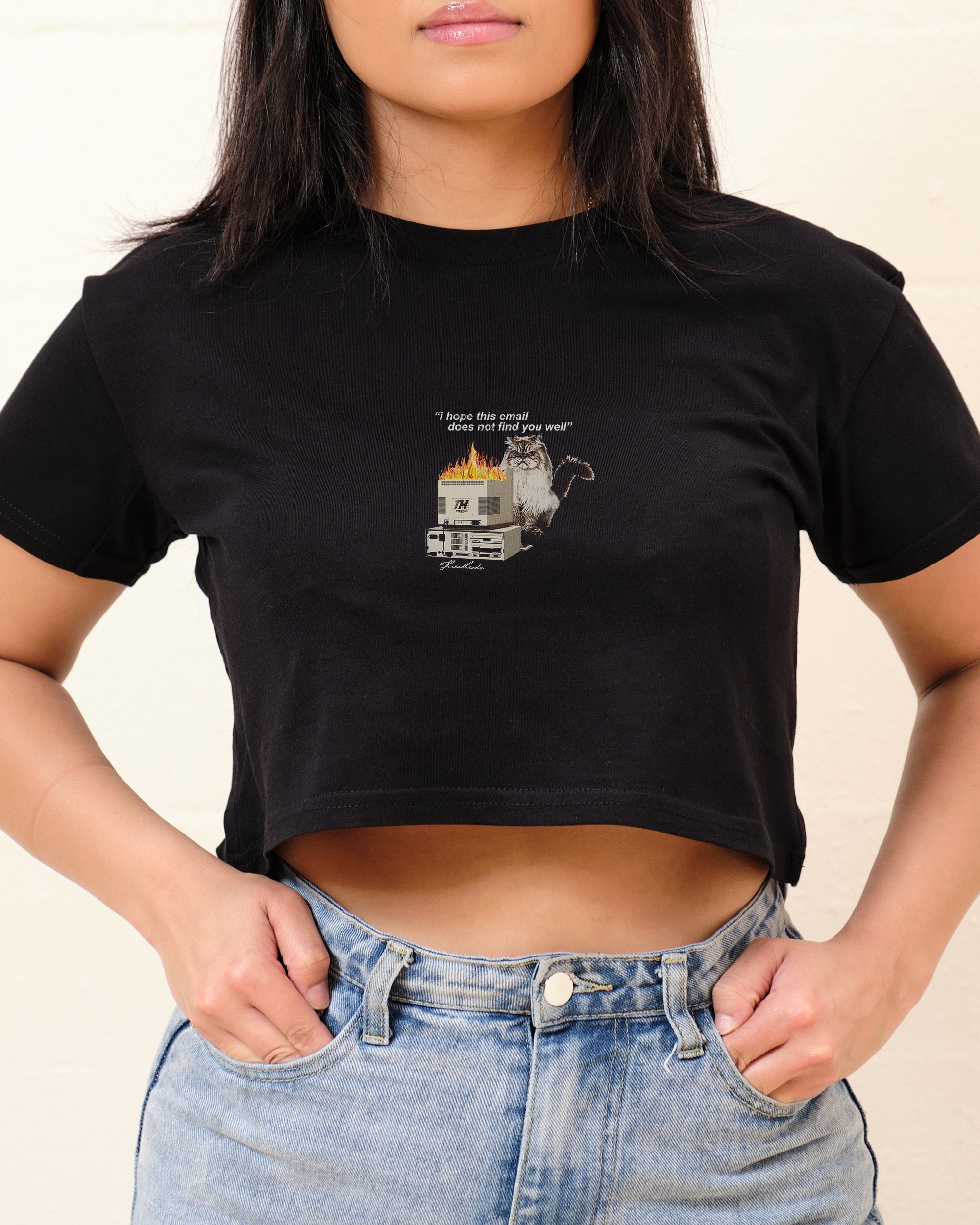 I Hope This Email Crop Tee Australia Online Black