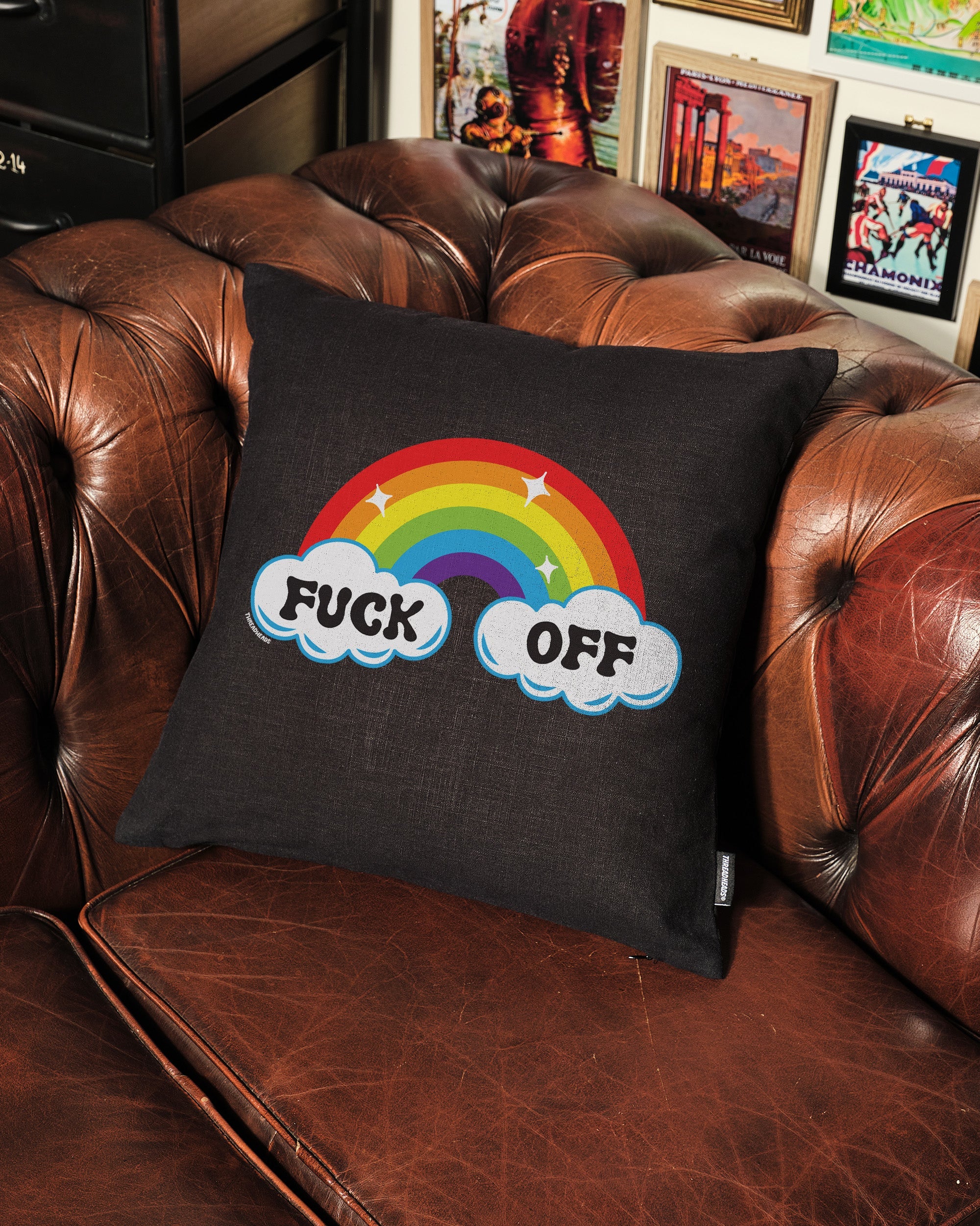 Fk Off Rainbow Cushion Australia Online White