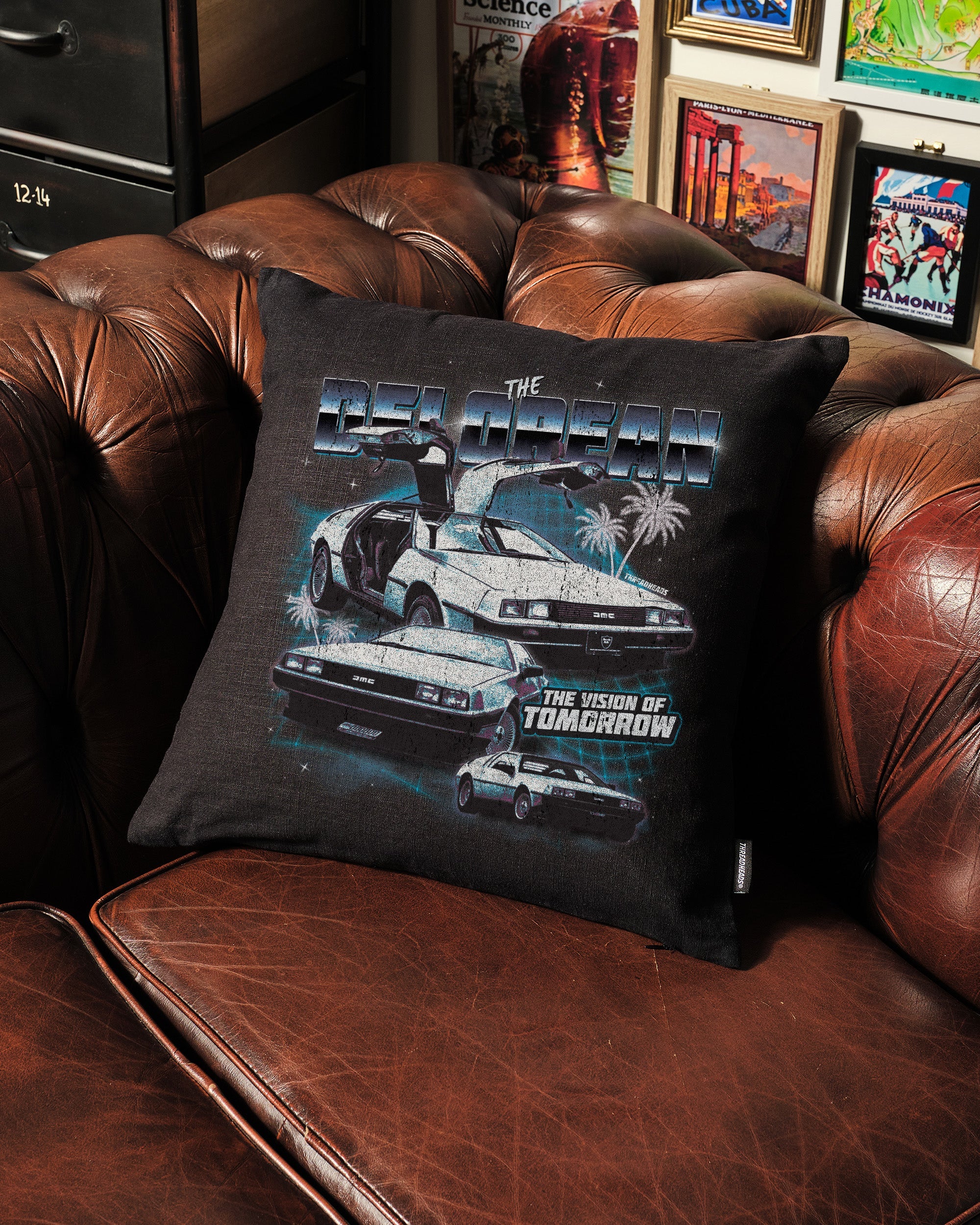 Retro DeLorean Cushion Australia Online Black