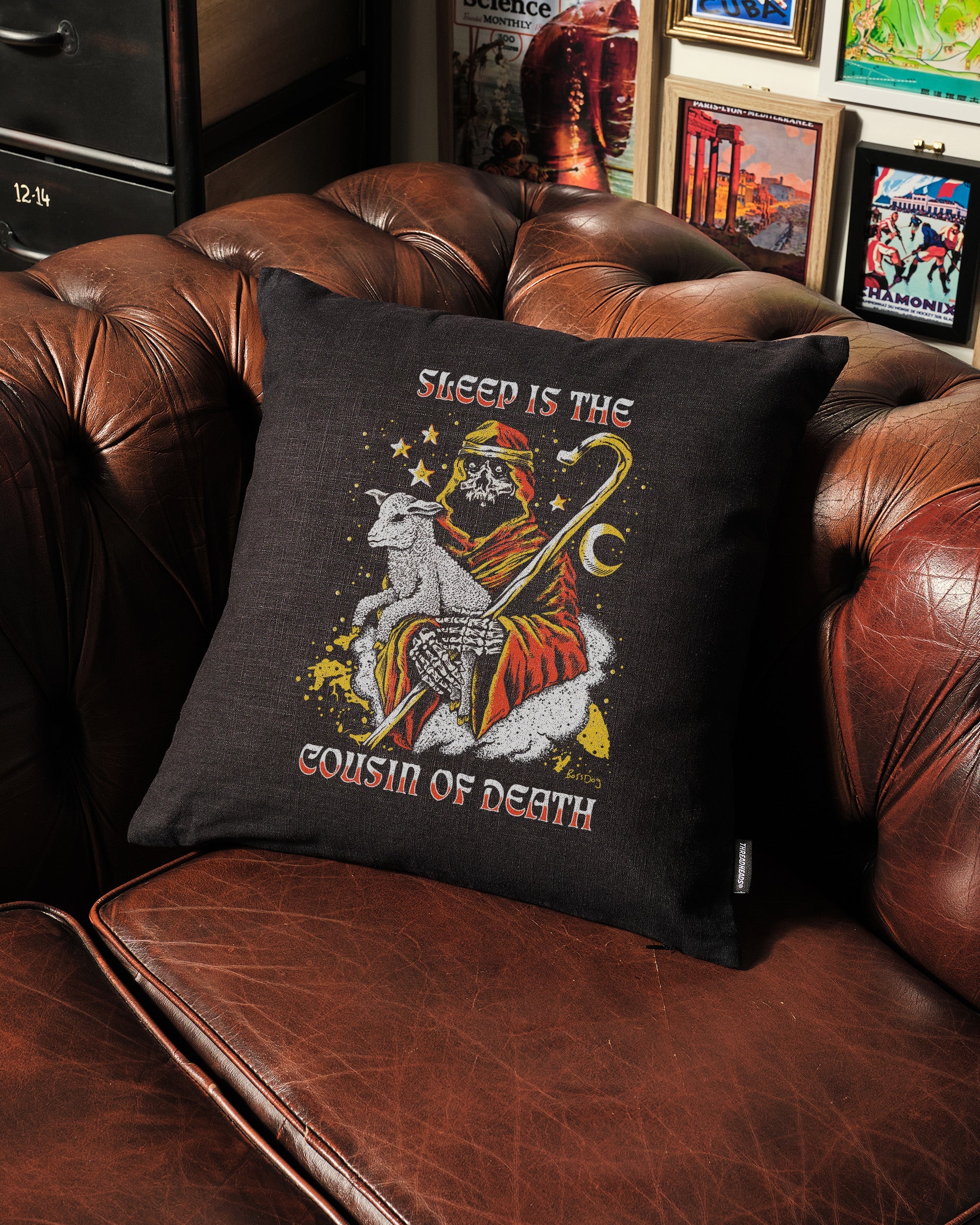 Sleep Is The Cousin Of Death Cushion Australia Online Black