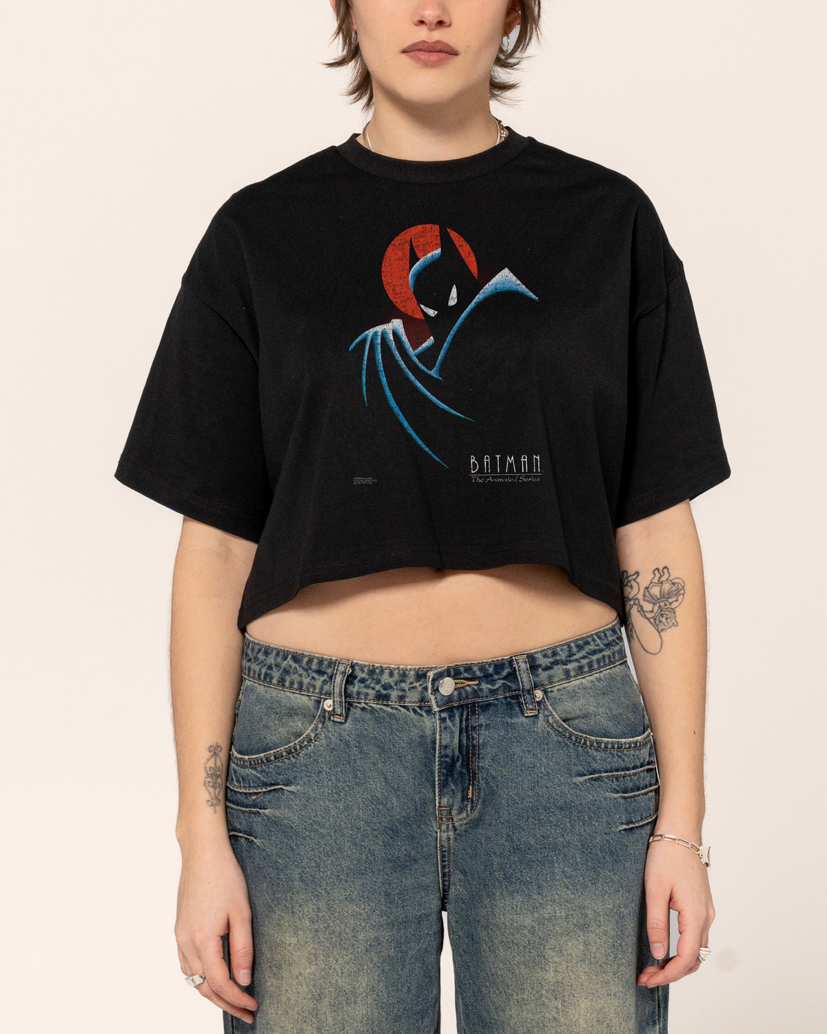 Batman The Animated Series Logo Black Crop Tee
