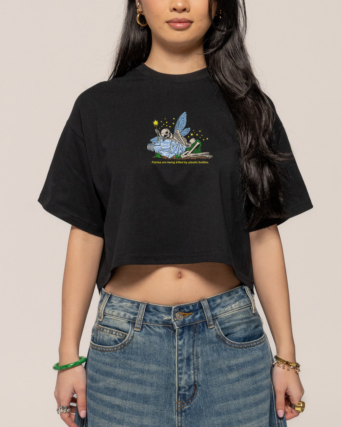 Dead Fairies Black Crop Tee