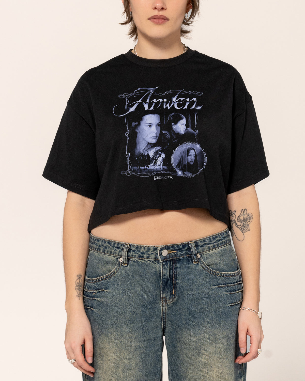 Arwen Black Crop Tee