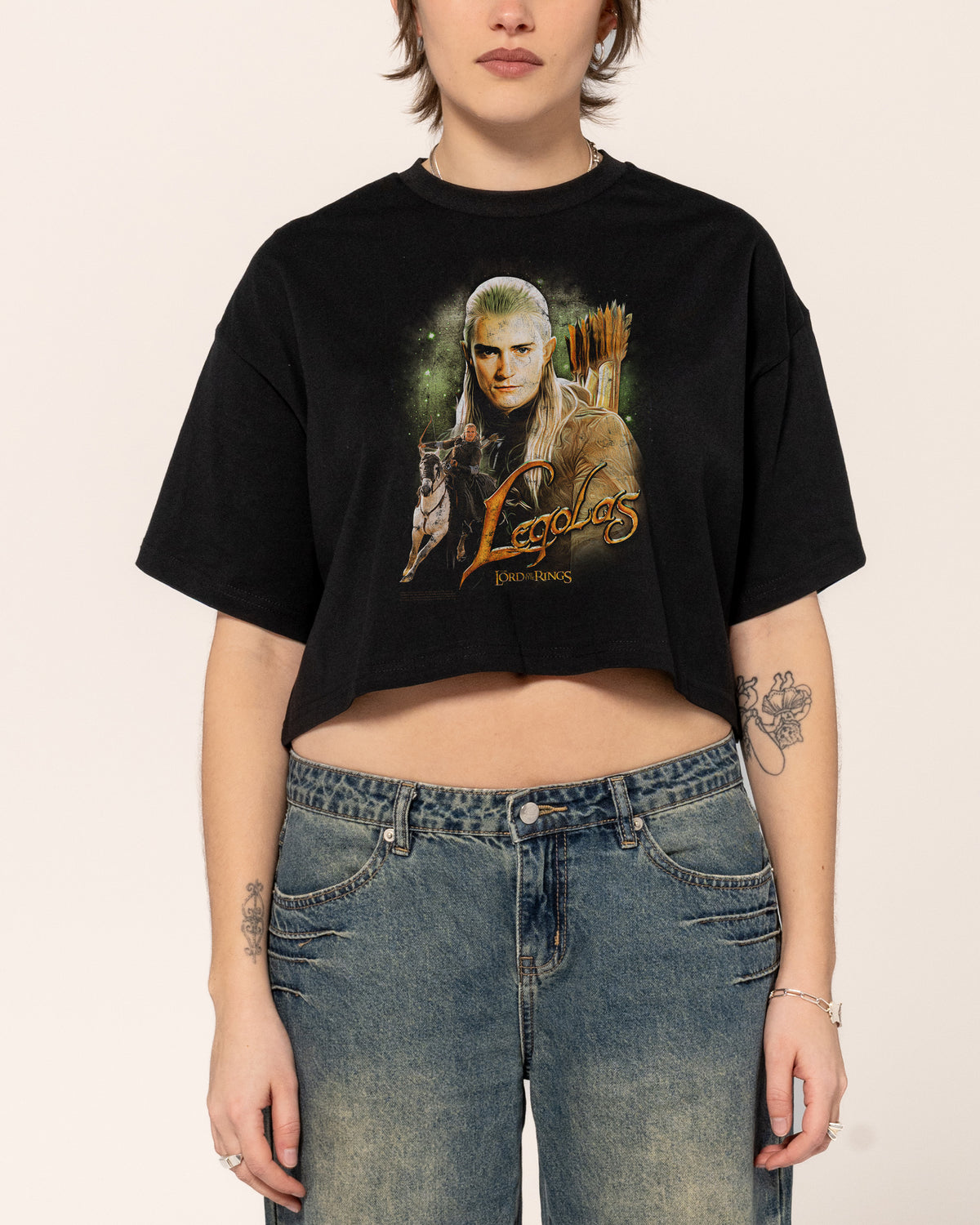 Vintage Legolas Black Crop Tee