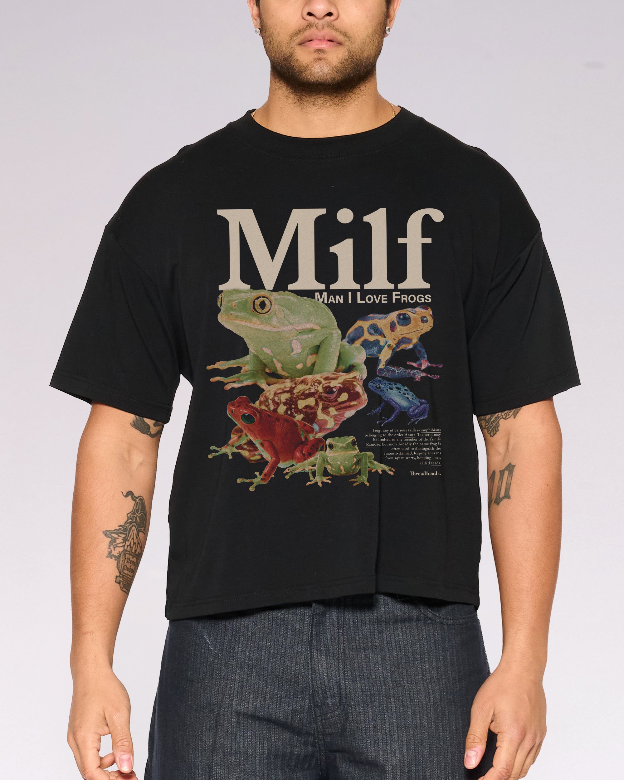 Man I Love Frogs Oversized Crop Tee
