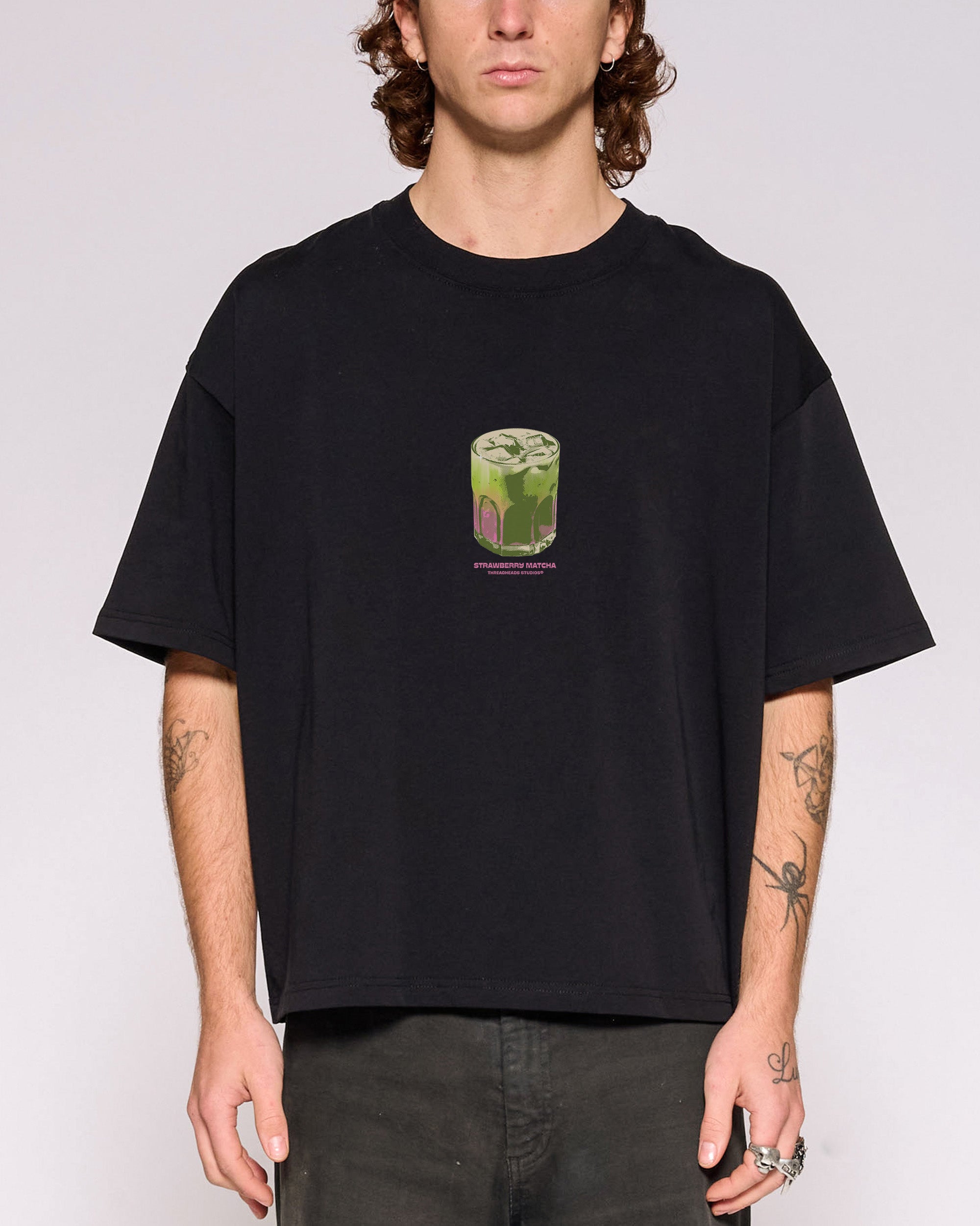 Strawberry Matcha Oversized Crop Tee