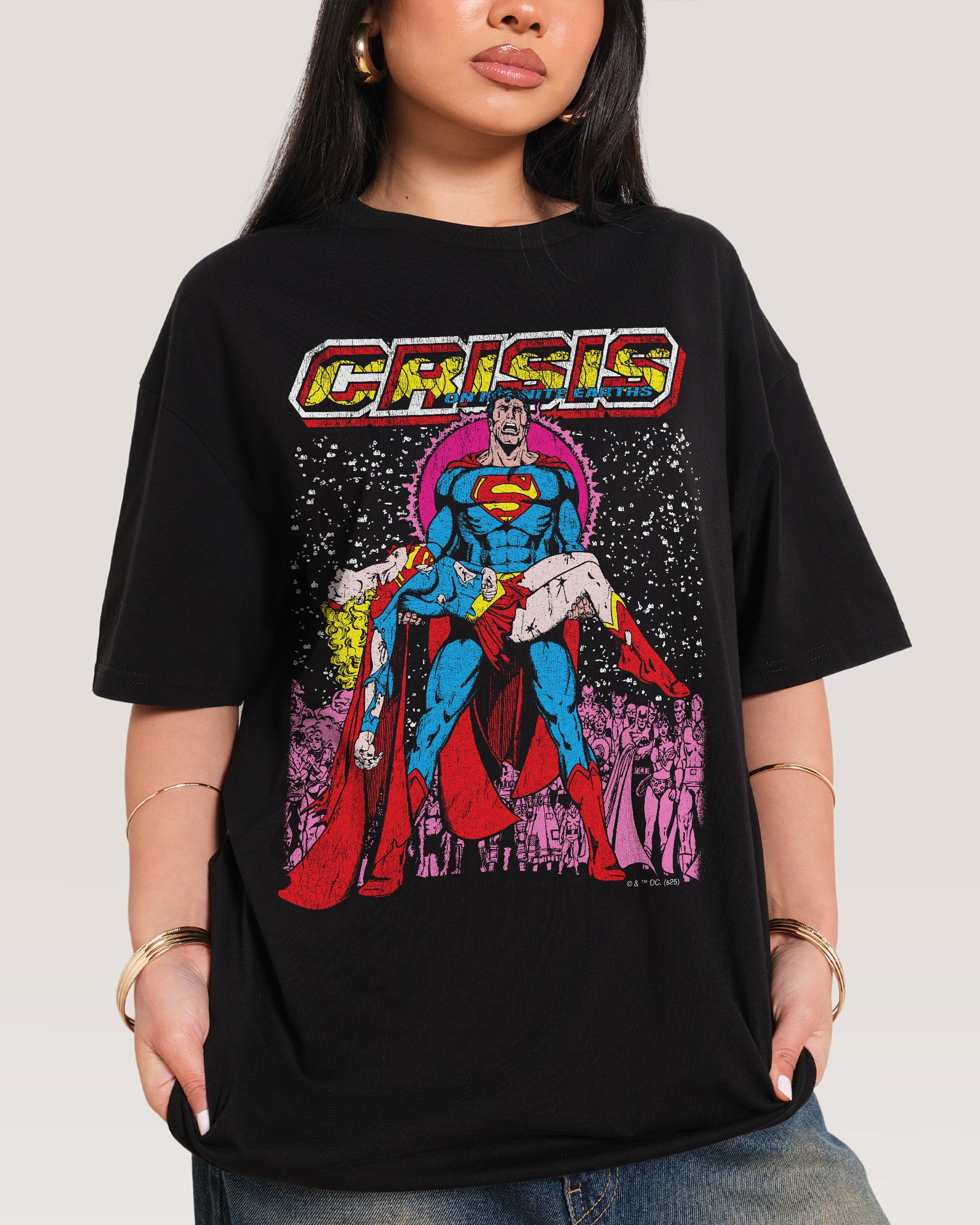 Superman Crisis Black T-Shirt
