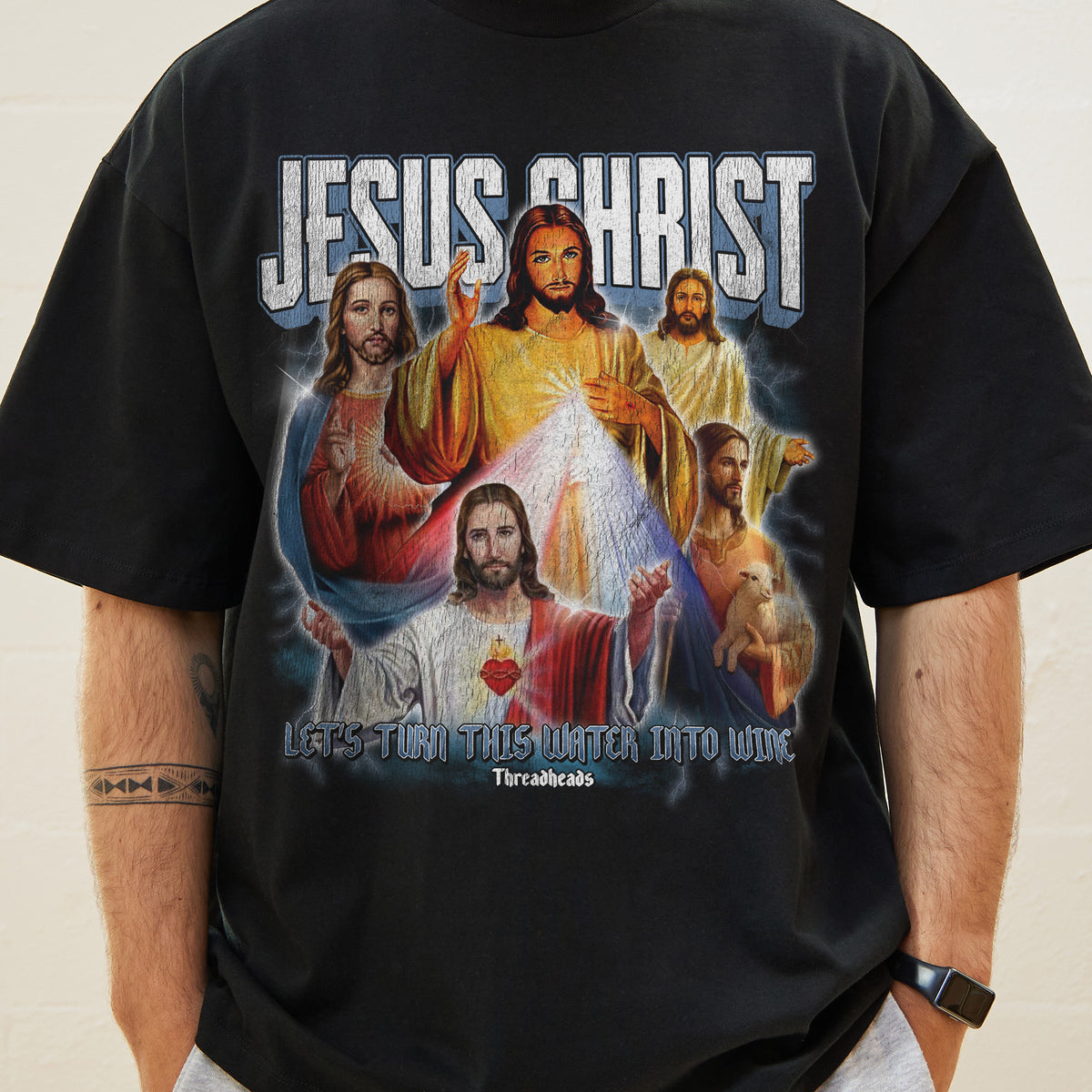 Vintage Jesus Christ Oversized Tee | Vintage Retro Oversized Tee